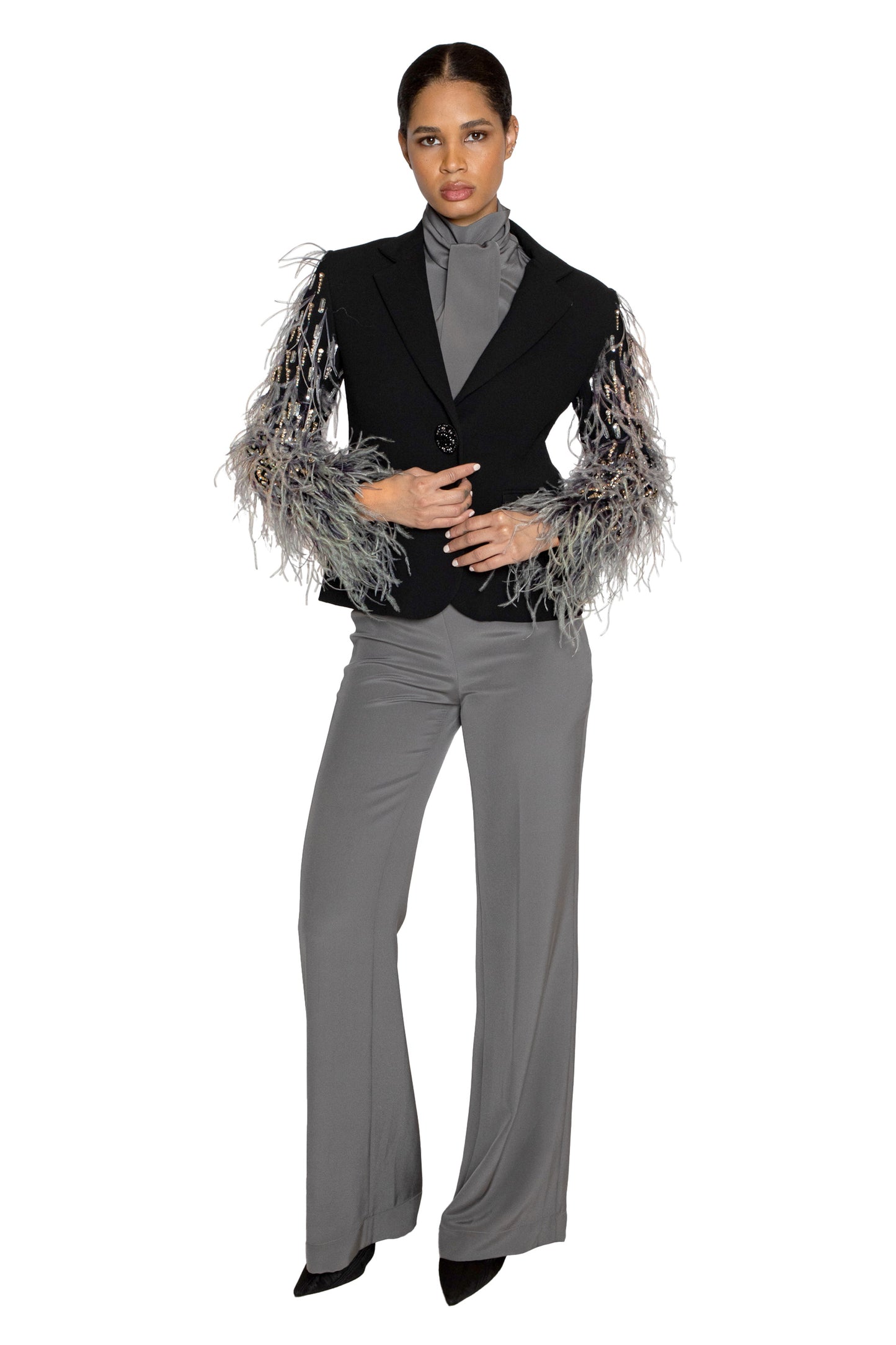 'ACROSS THE UNIVERSE' EMBROIDERED SLEEVE L/S SHORT JACKET - - Libertine