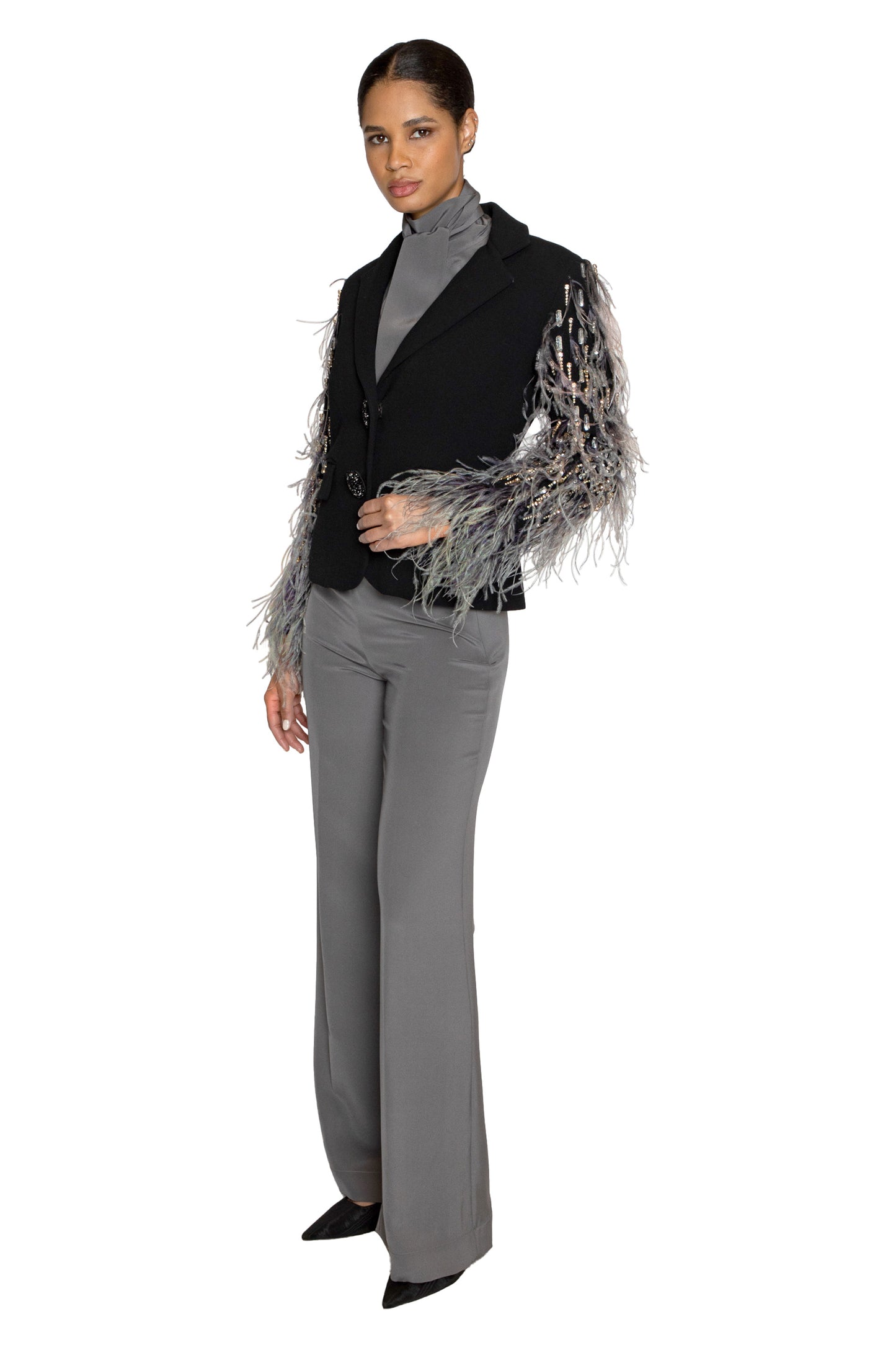 'ACROSS THE UNIVERSE' EMBROIDERED SLEEVE L/S SHORT JACKET - - Libertine