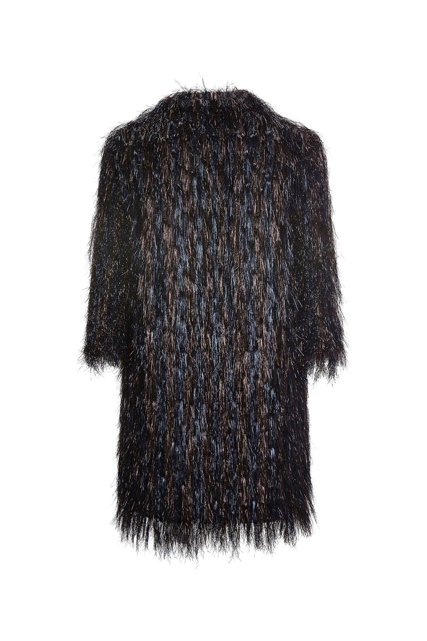 'GLAMOUR MONSTER' INKY BLACK OPEN LAPEL COAT - COATS - Libertine