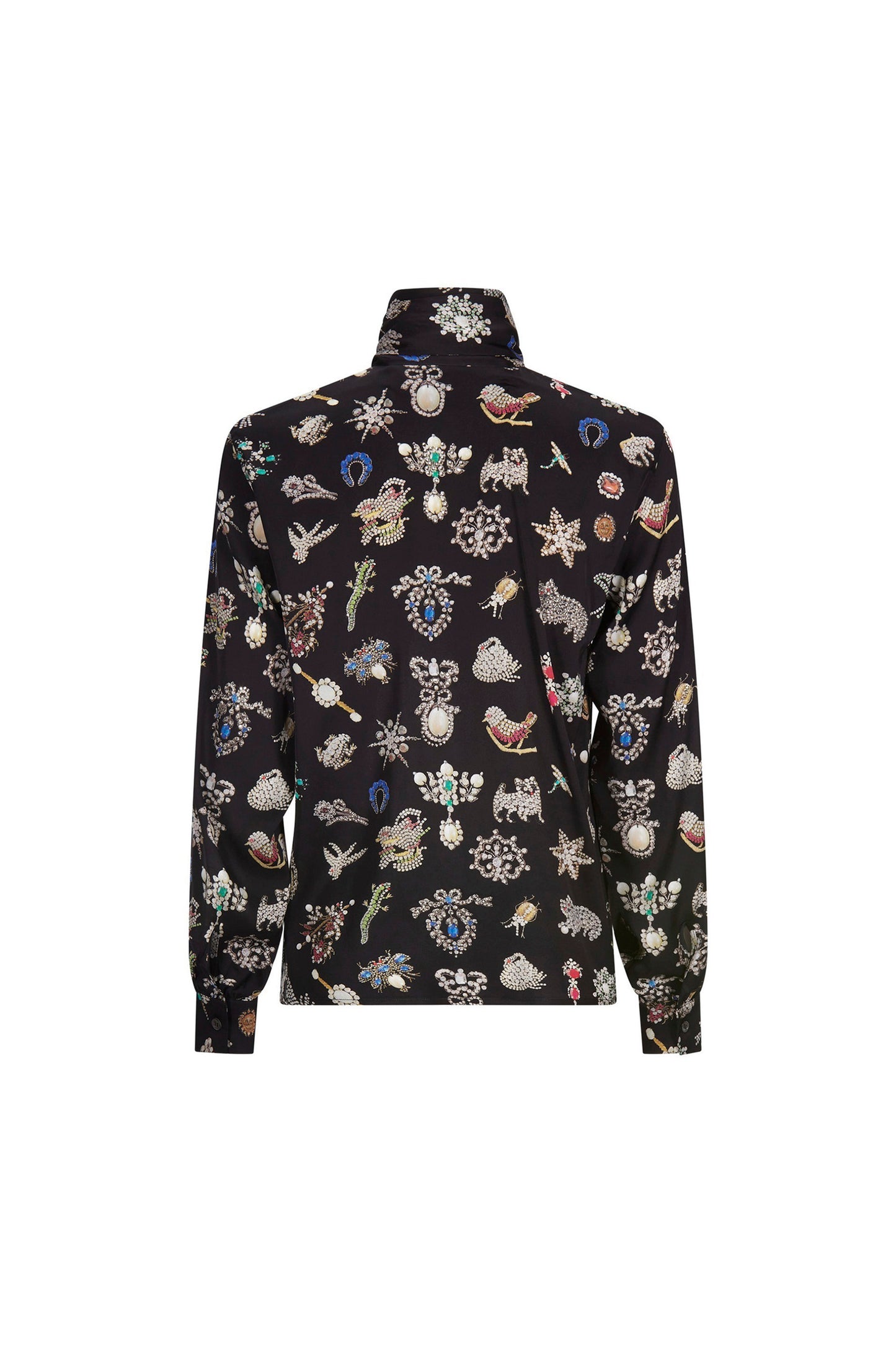 'BLACK DIAMOND PINS' SLIM KEITH TIE BLOUSE - TOPS - Libertine