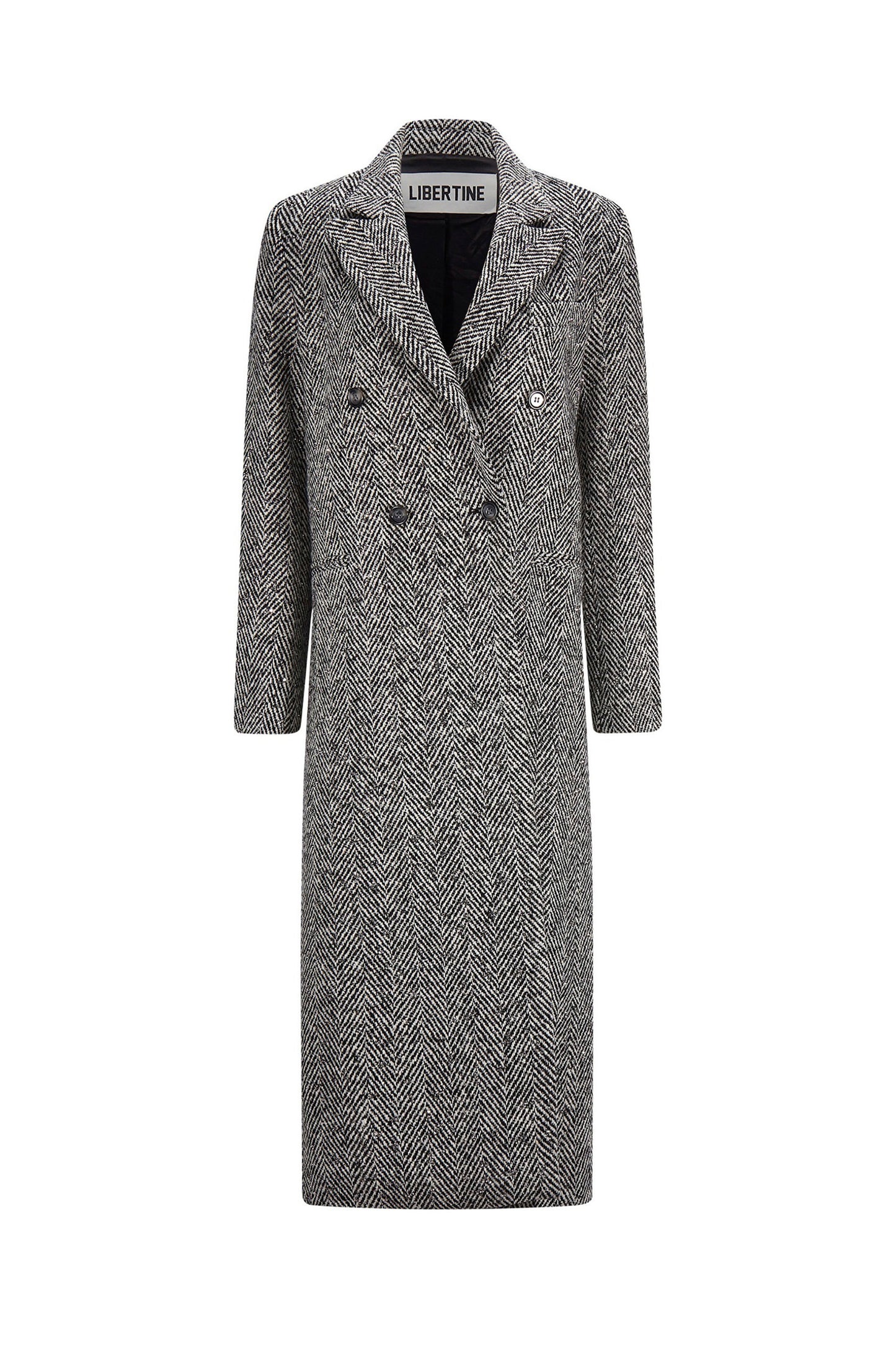 'HEAVY STARDUST' MIDI LENGTH DOUBLE BREASTED COAT - - Libertine