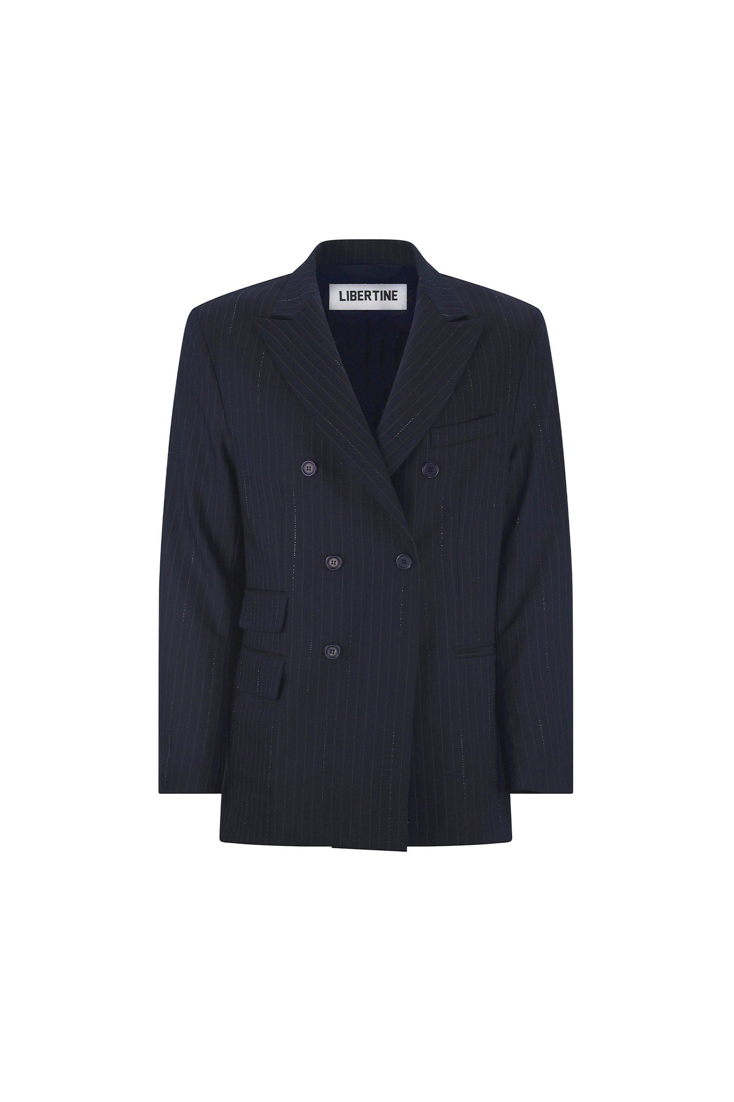 'CRYSTAL PINSTRIPE' DOUBLE BREASTED JACKET - - Libertine