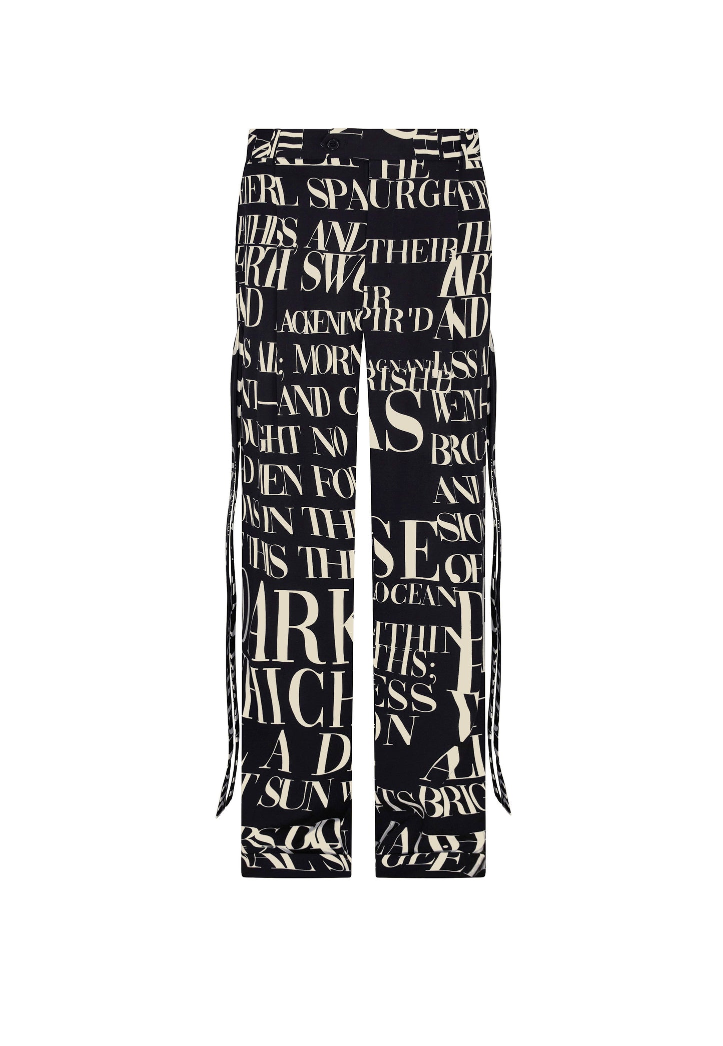'POEME NOIR' WIDE LEG TROUSER WITH STRAPS - - Libertine