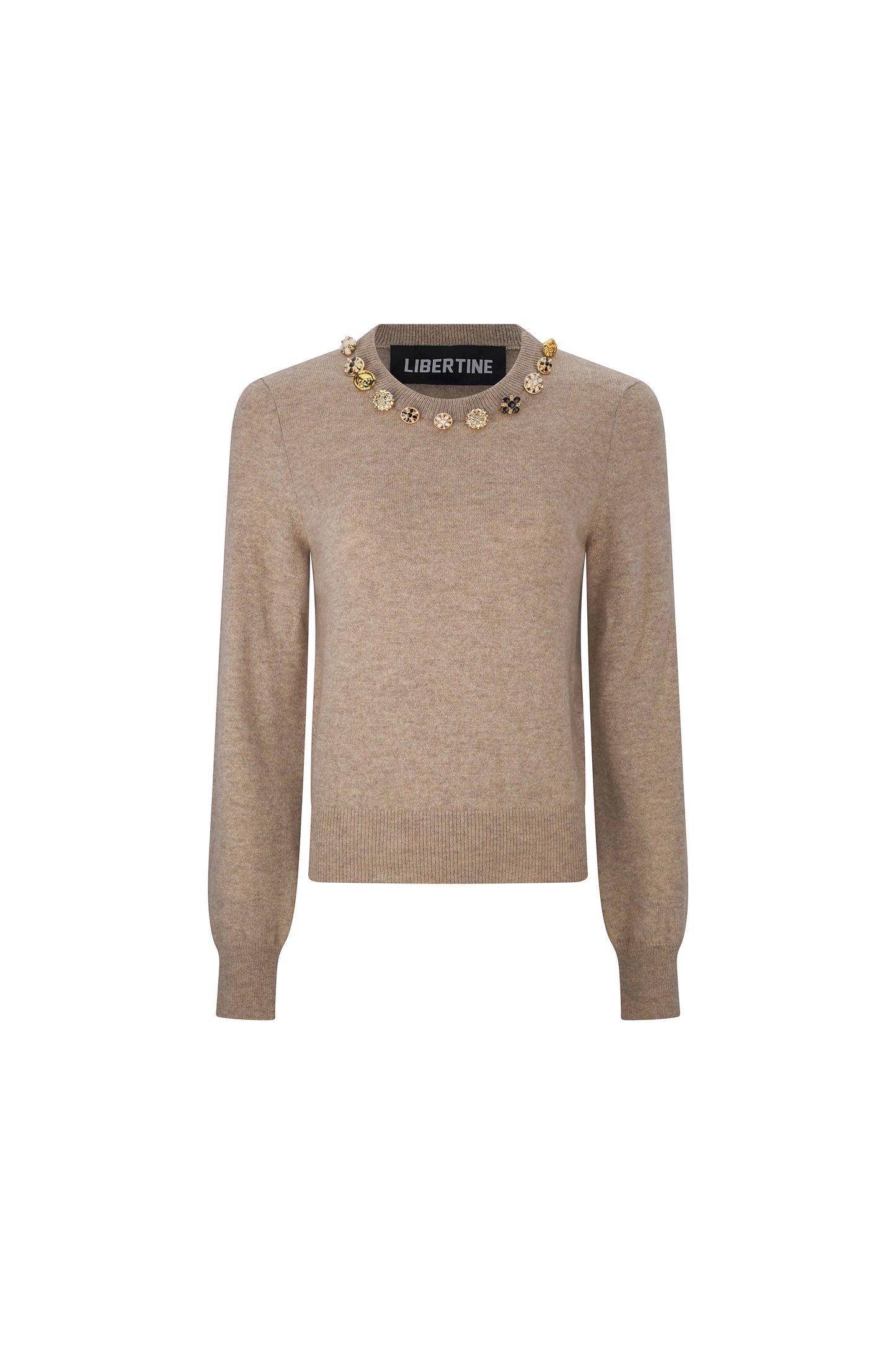 'BUTTON LUXE' SHRUNKEN PULLOVER SWEATER - - Libertine