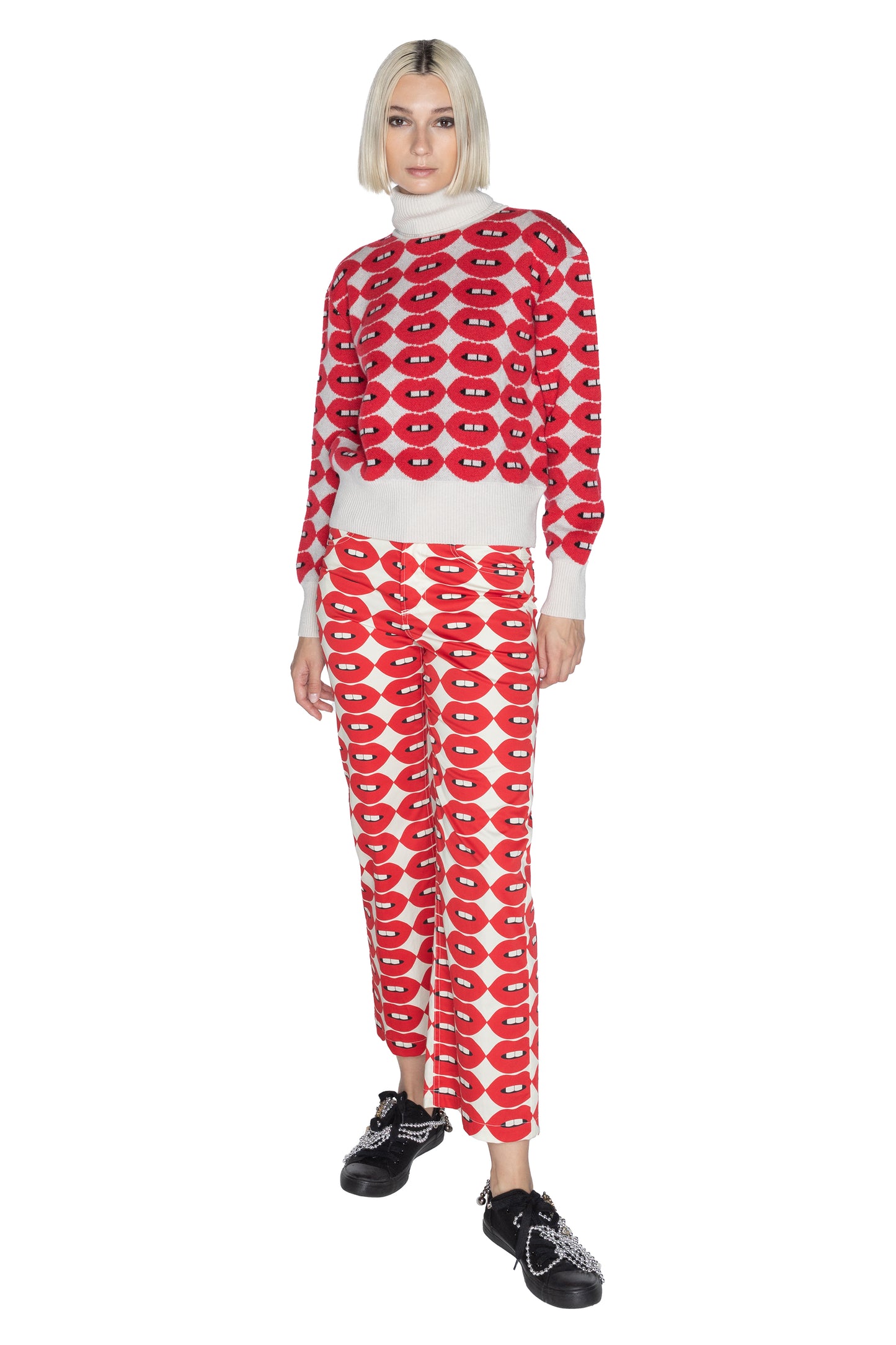 'FRENCH KISSING IN THE USA' CROPPED TURTLENECK - - Libertine