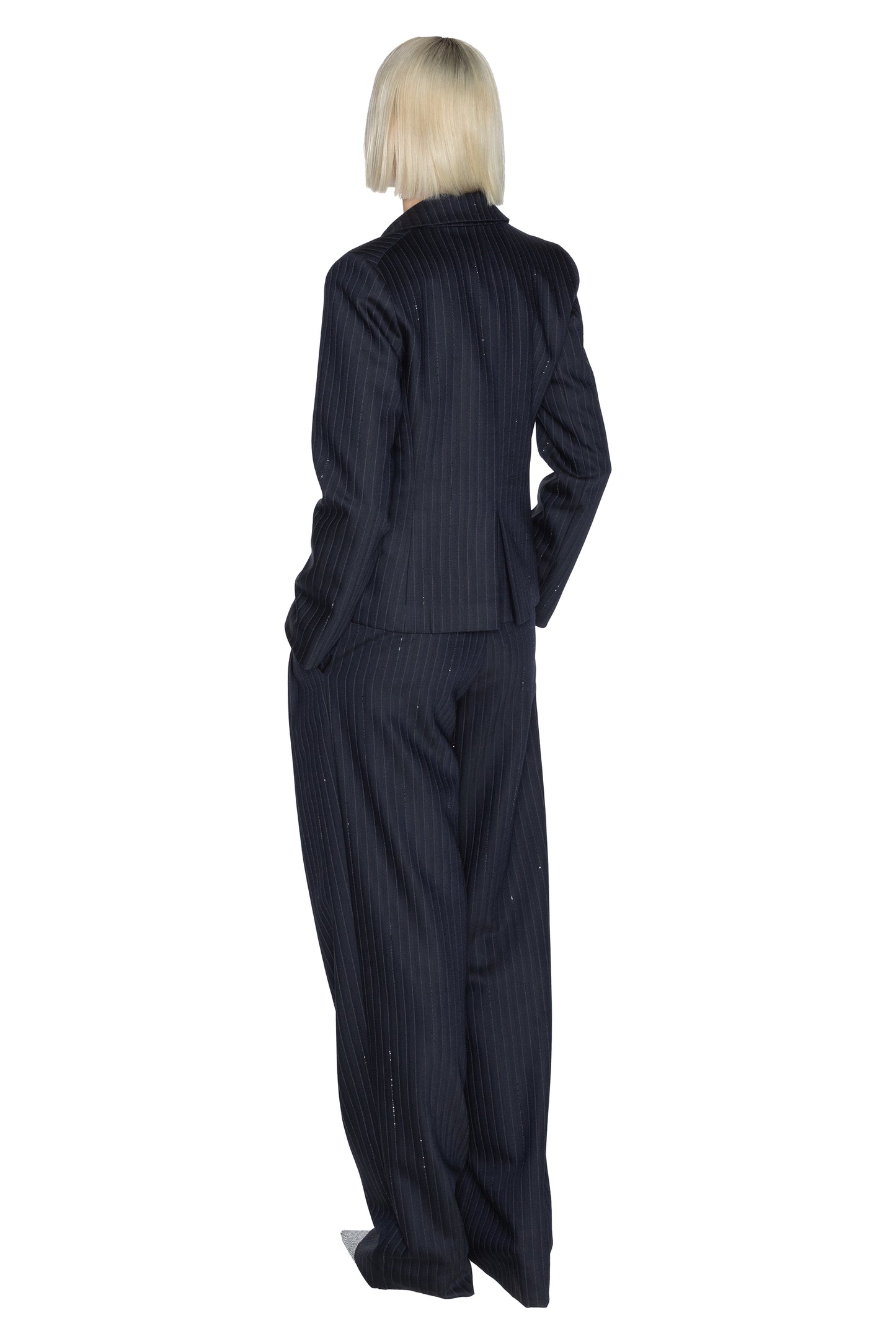 'CRYSTAL PINSTRIPE' L/S SHORT JACKET - - Libertine