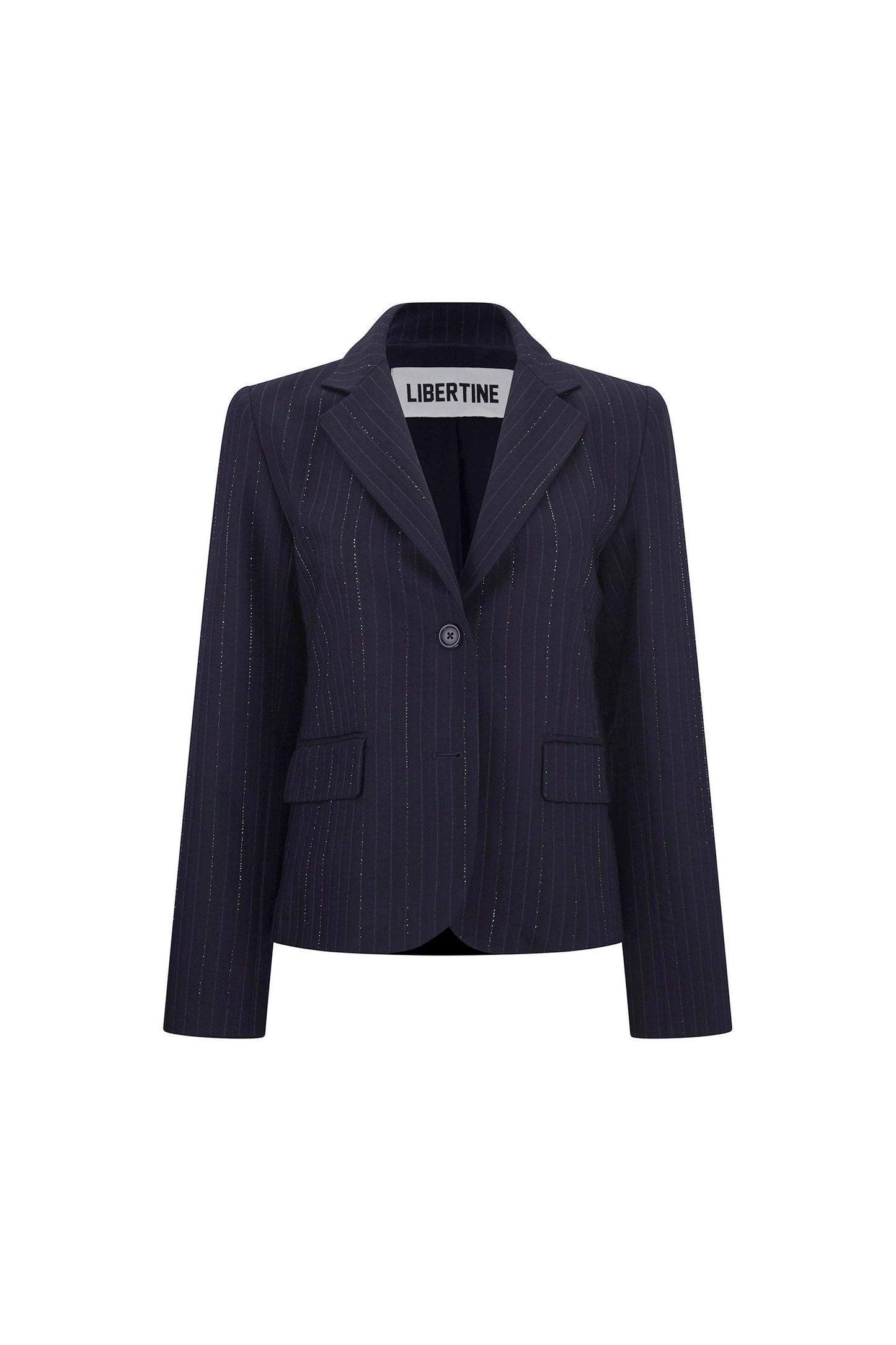 'CRYSTAL PINSTRIPE' L/S SHORT JACKET - - Libertine