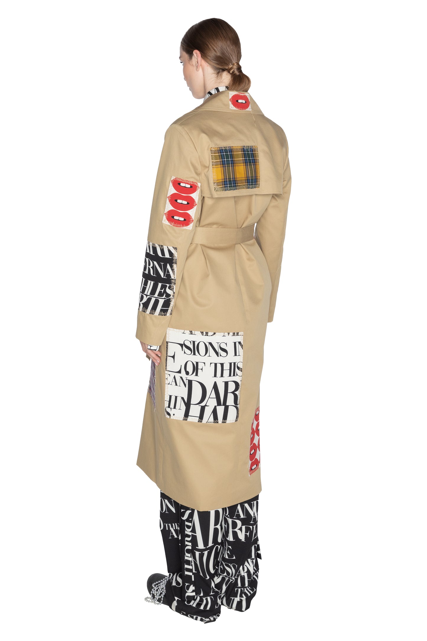 'PATCH HAPPY' LONG TRENCH COAT - - Libertine