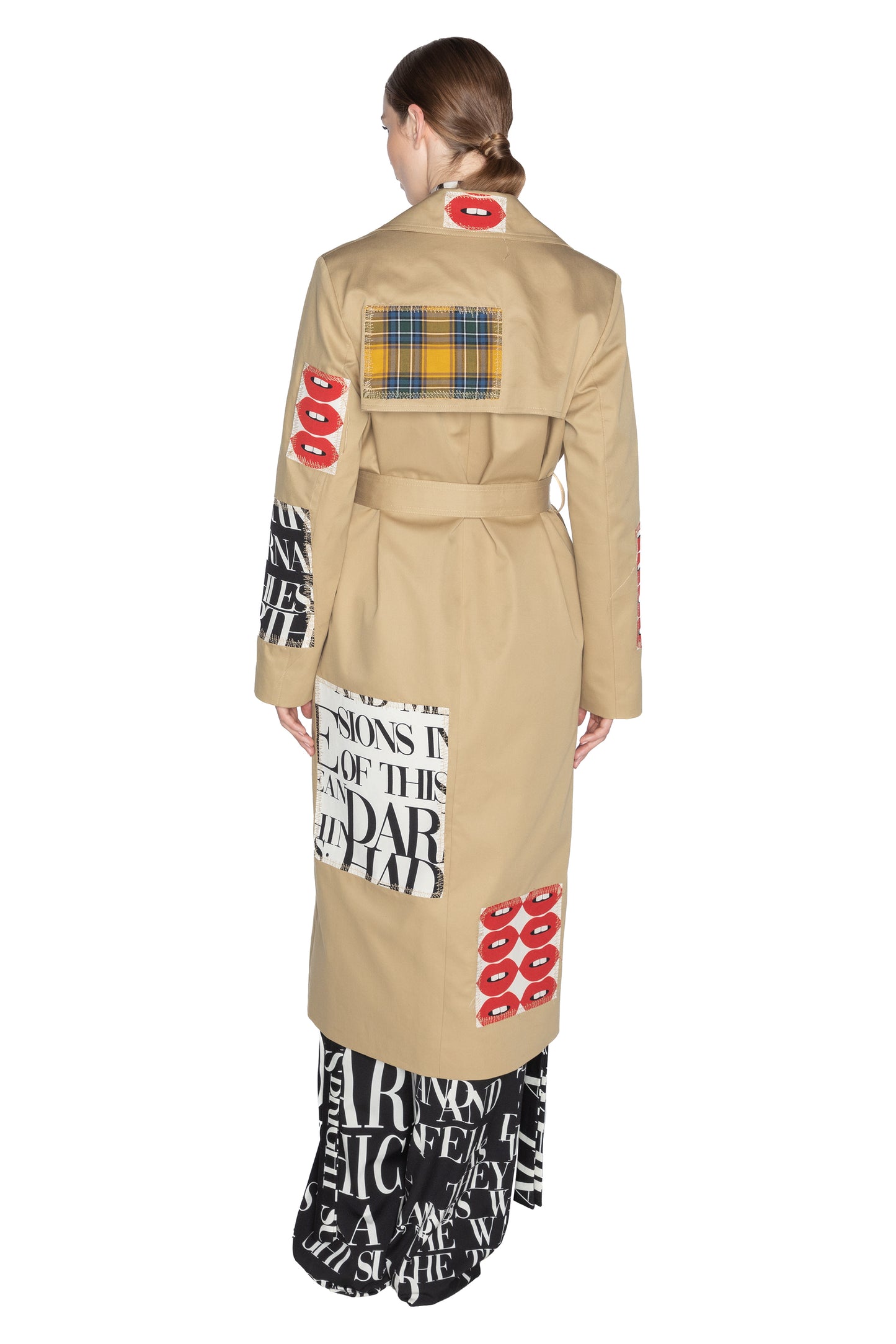 'PATCH HAPPY' LONG TRENCH COAT - - Libertine