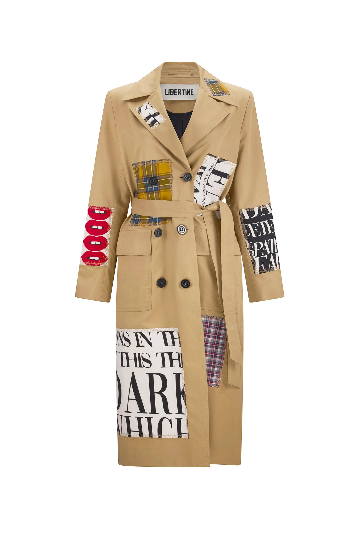 'PATCH HAPPY' LONG TRENCH COAT - - Libertine