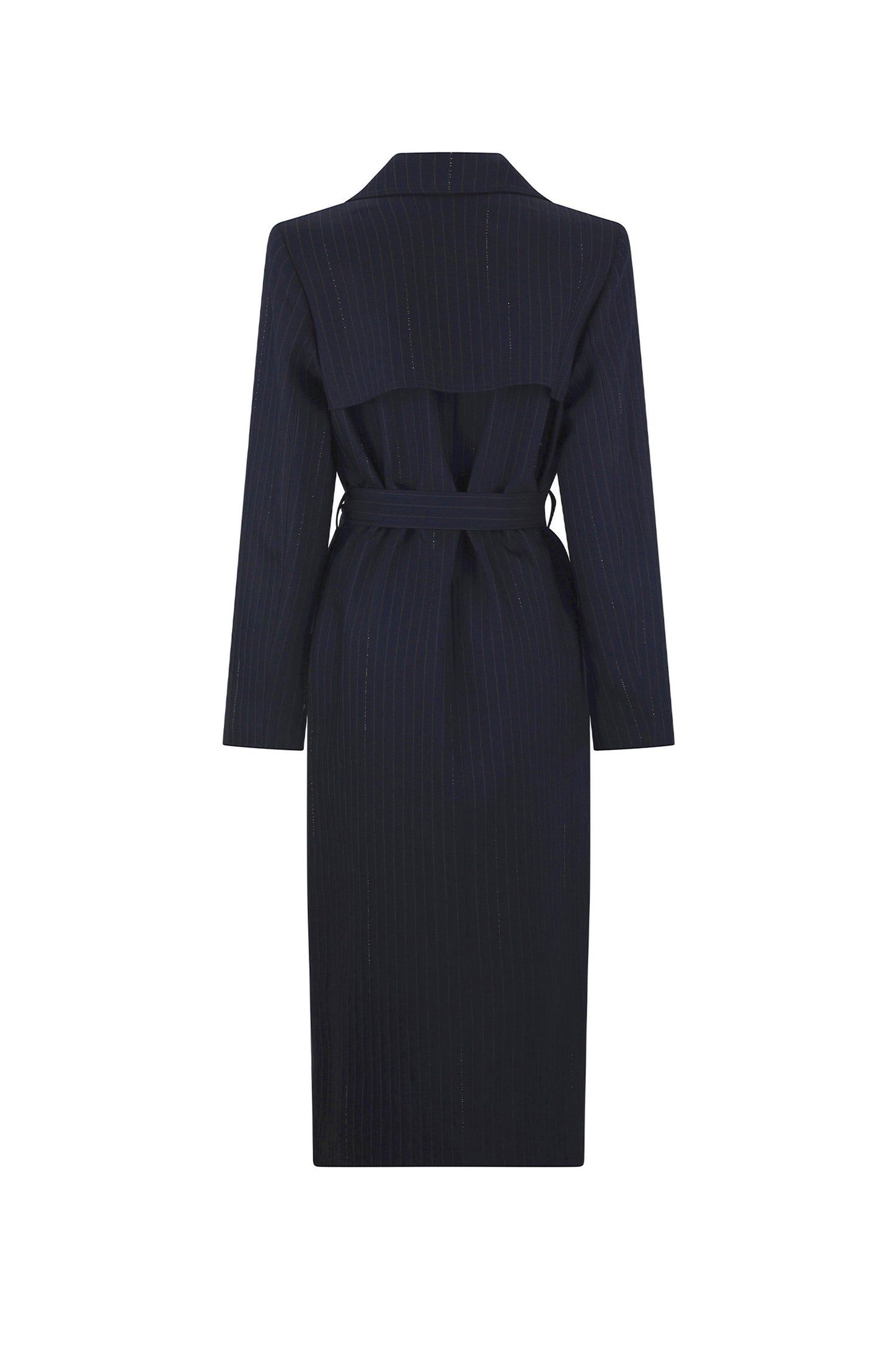 'CRYSTAL PINSTRIPE' LONG TRENCH COAT - - Libertine