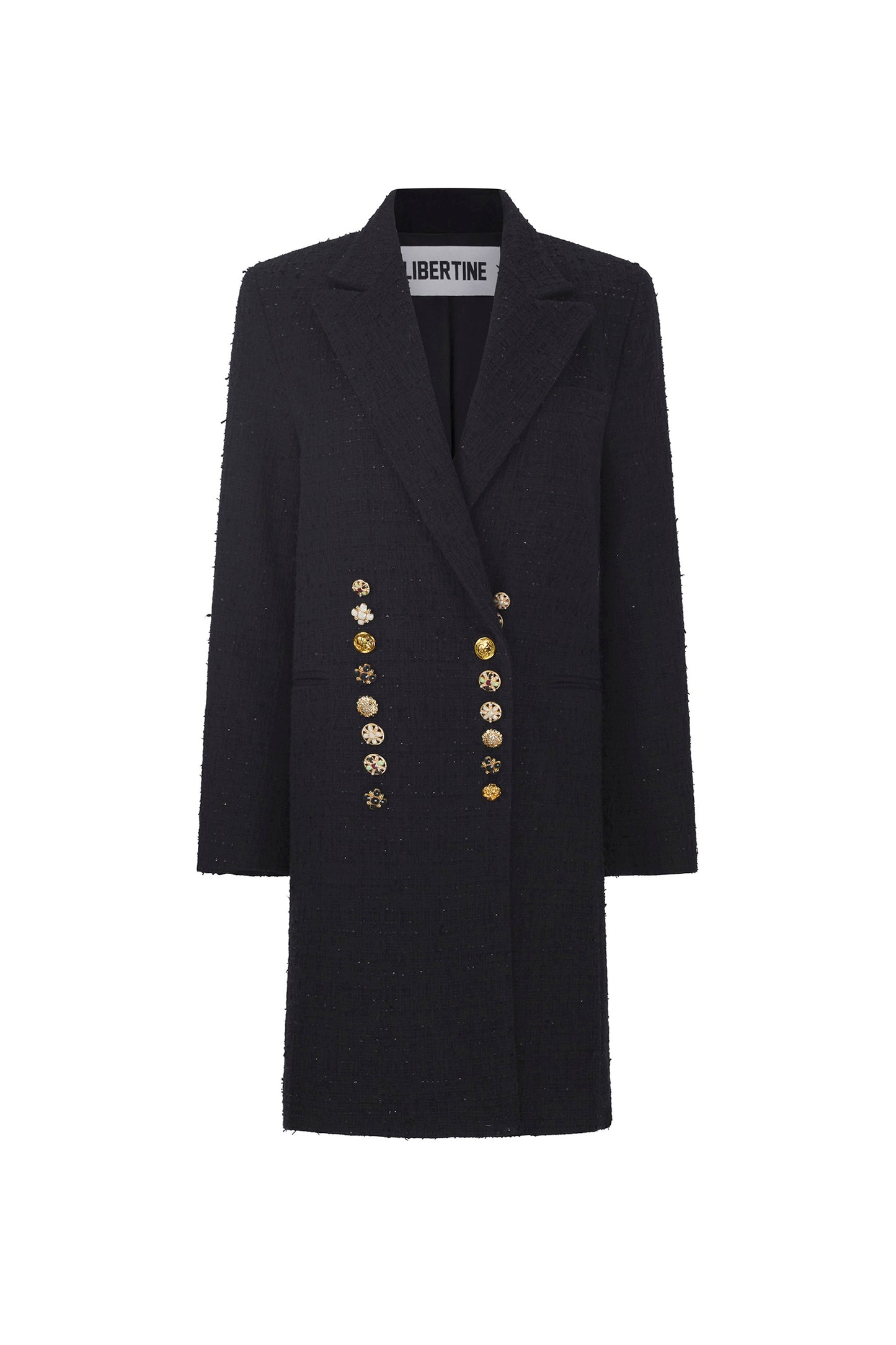 'BUTTON LUXE' MIDI LENGTH DOUBLE BREASTED COAT - - Libertine