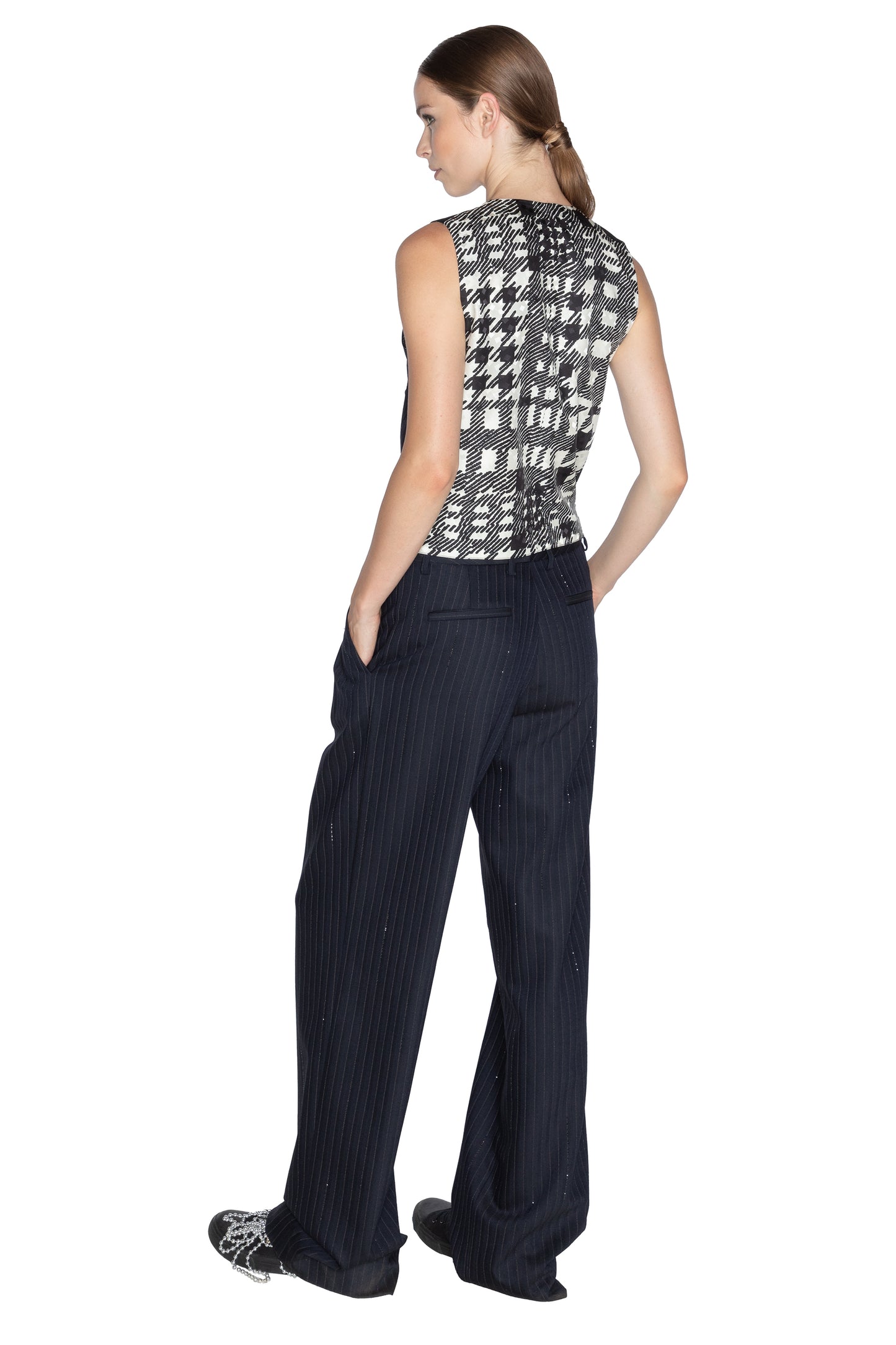 'CRYSTAL PINSTRIPE' WAISTCOAT - - Libertine