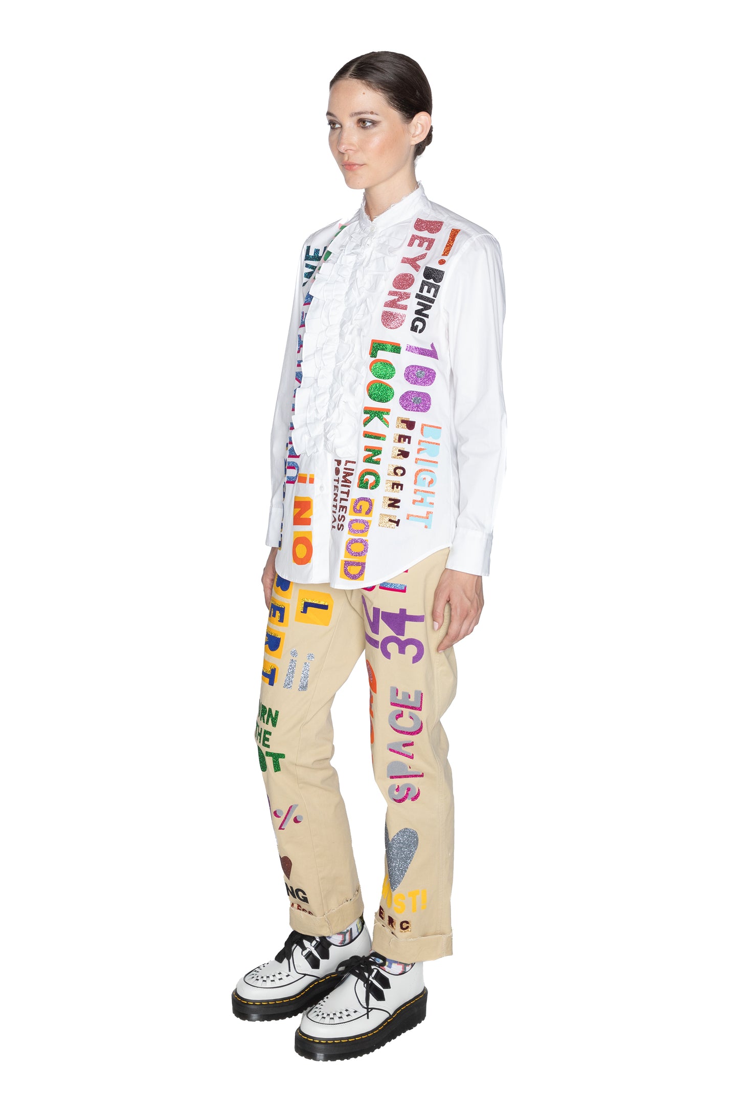 'UNLIMITED POTENTIAL' DECONSTRUCTED TUXEDO SHIRT - - Libertine