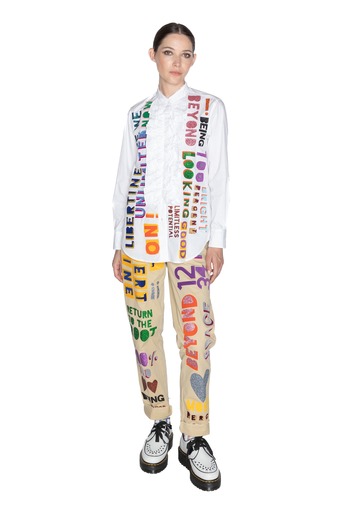 'UNLIMITED POTENTIAL' DECONSTRUCTED TUXEDO SHIRT - - Libertine