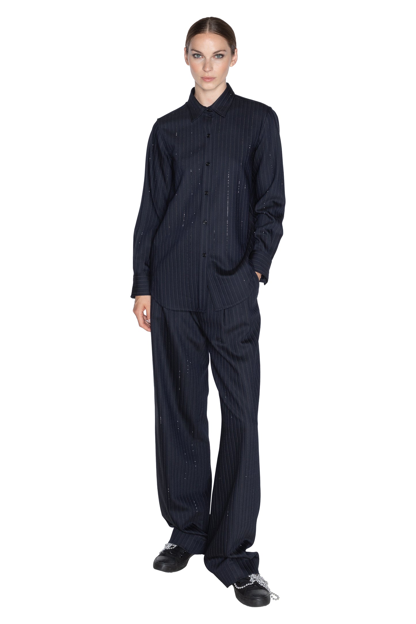 'CRYSTAL PINSTRIPE' NEW CLASSIC SHIRT - - Libertine