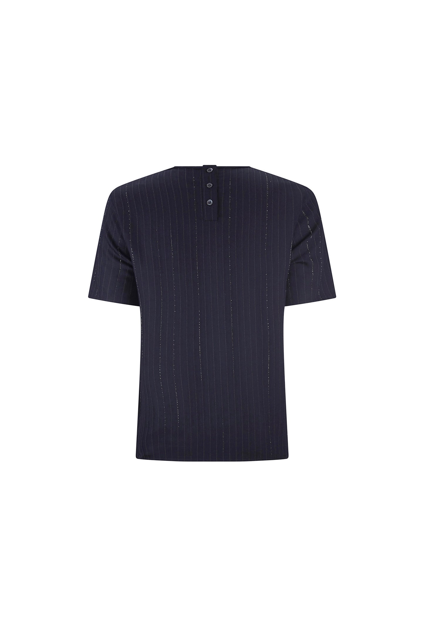 'CRYSTAL PINSTRIPE' SHORT SLEEVE BLOUSE - - Libertine