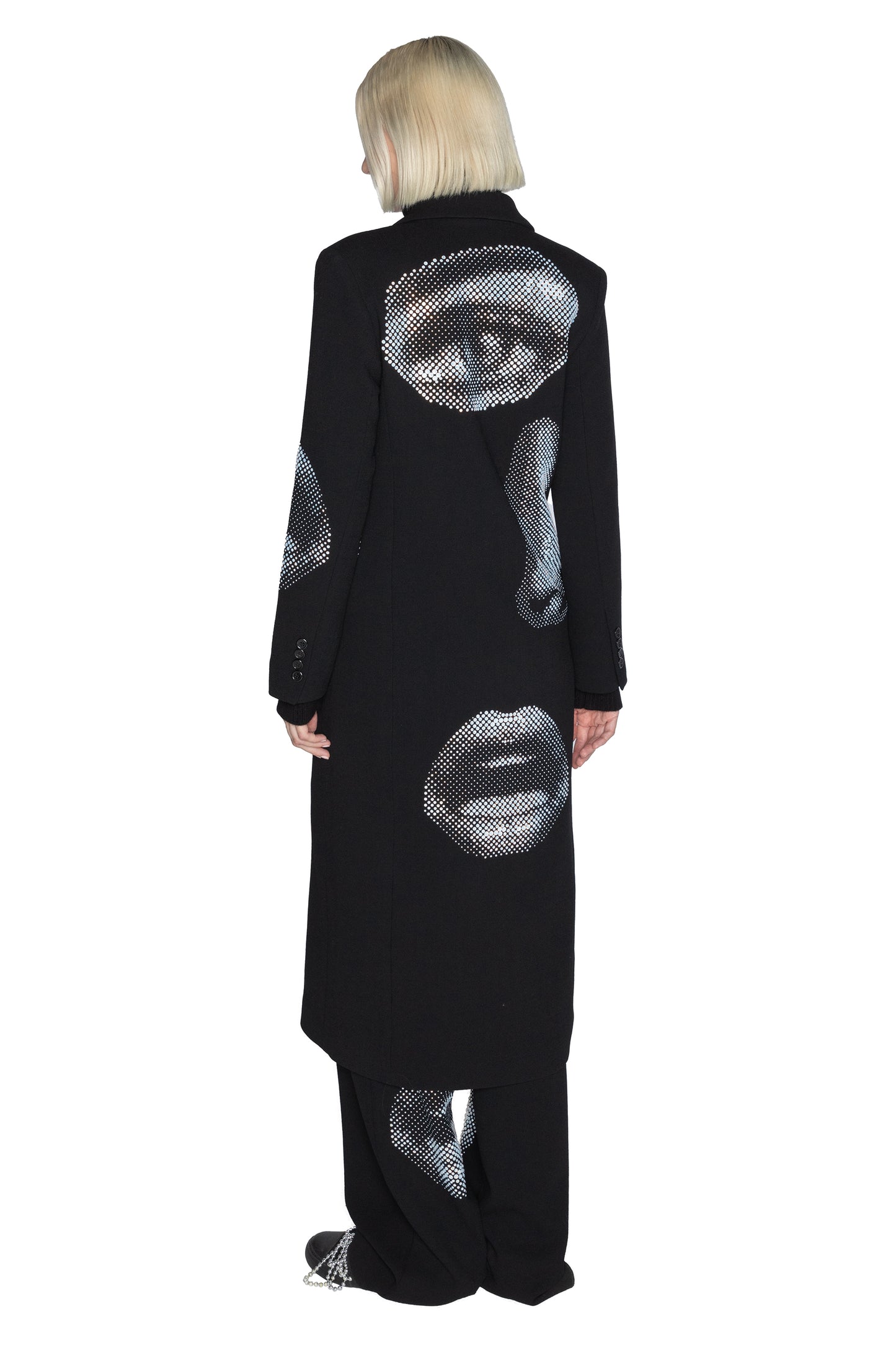 'FIVE SENSES CRYSTAL' MIDI DOUBLE BREASTED COAT - - Libertine