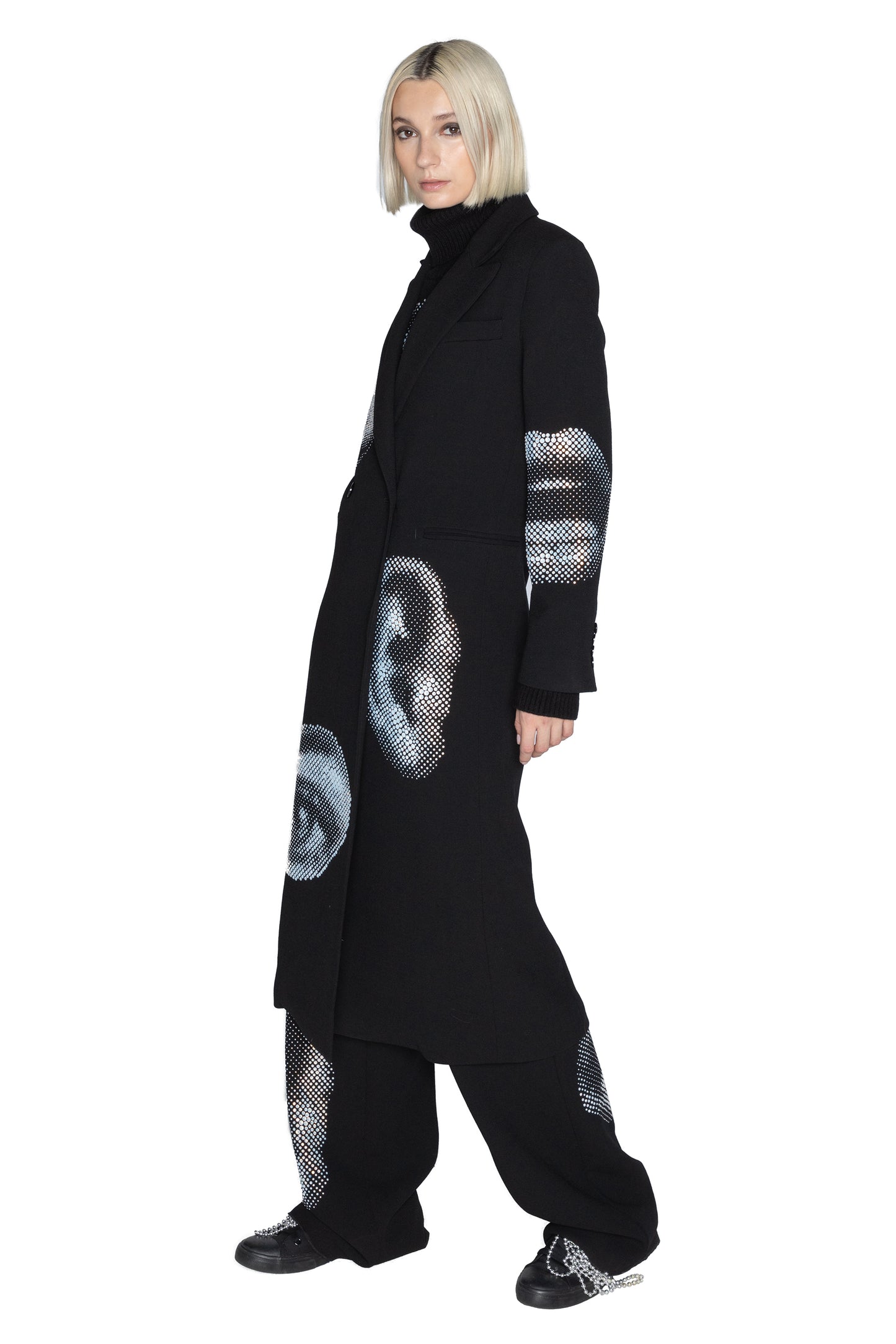 'FIVE SENSES CRYSTAL' MIDI DOUBLE BREASTED COAT - - Libertine