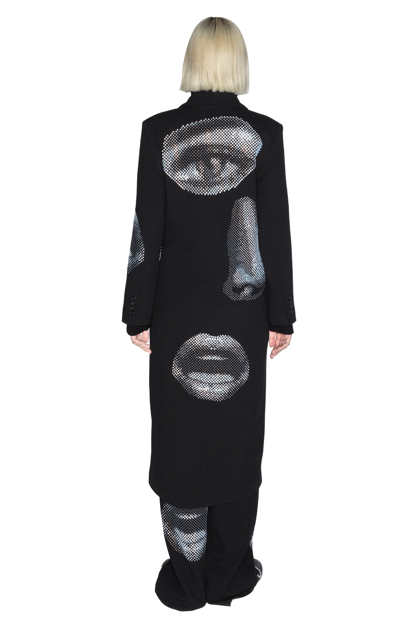 'FIVE SENSES CRYSTAL' MIDI DOUBLE BREASTED COAT - - Libertine