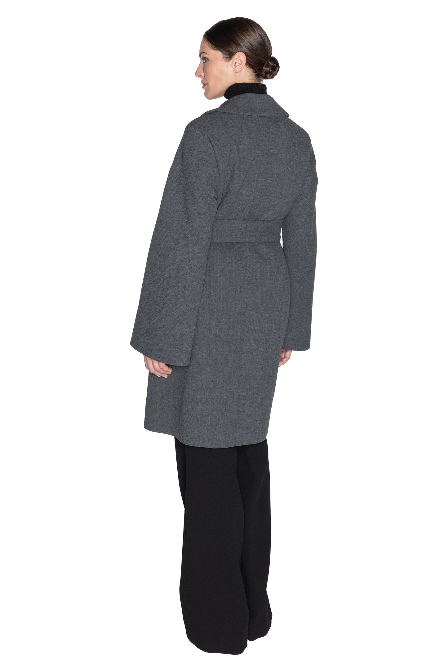 'THE HOLIDAY' PATCH POCKET WRAP COAT - - Libertine