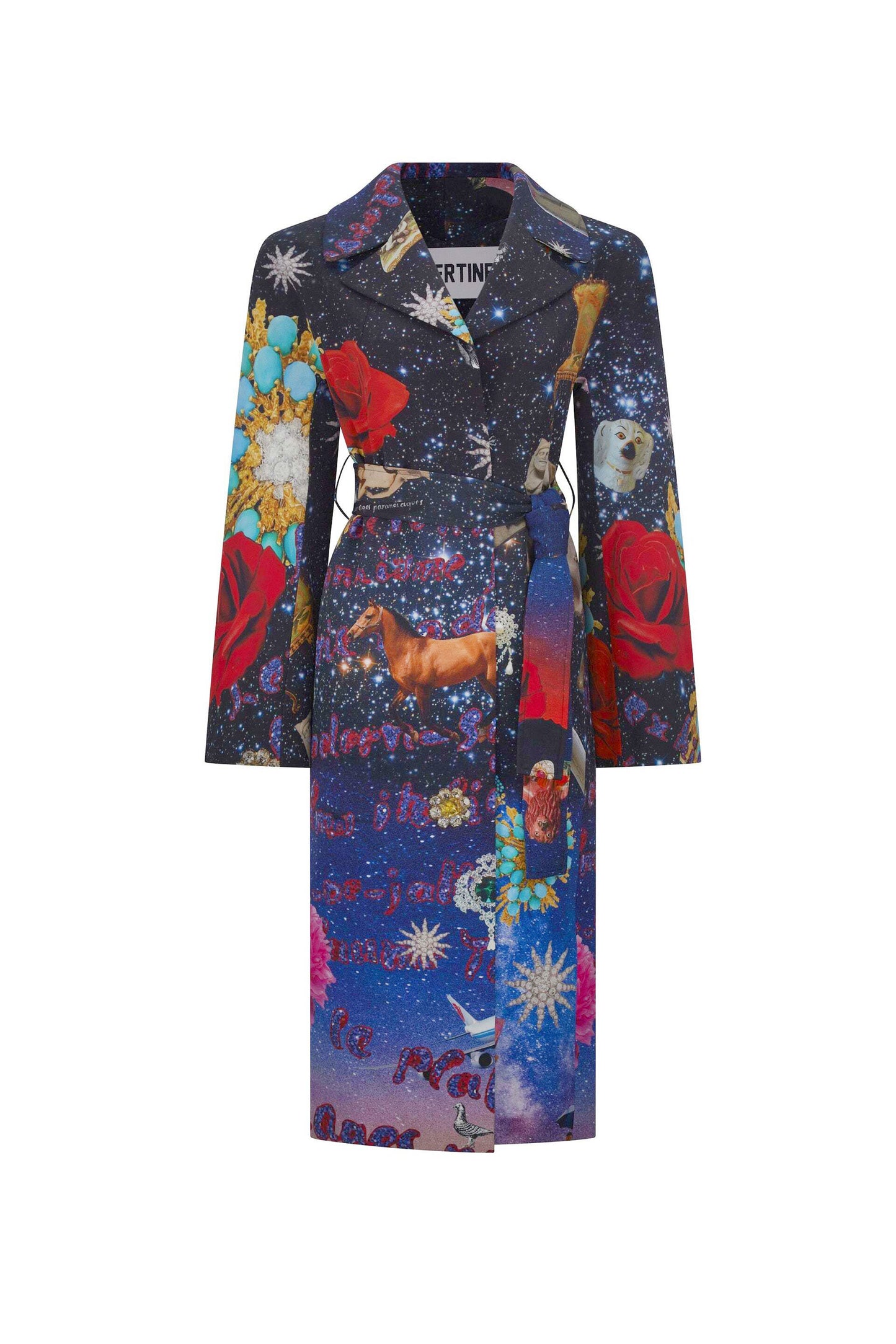 'STARRY NIGHT REDUX' LONG VIENNA WRAP COAT - - Libertine