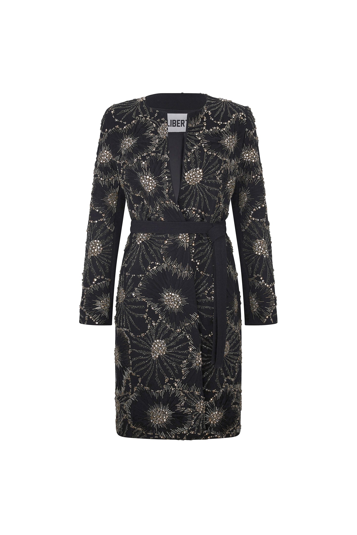 'GOTHIC BLOOM' BELTED COLLARLESS COAT - - Libertine