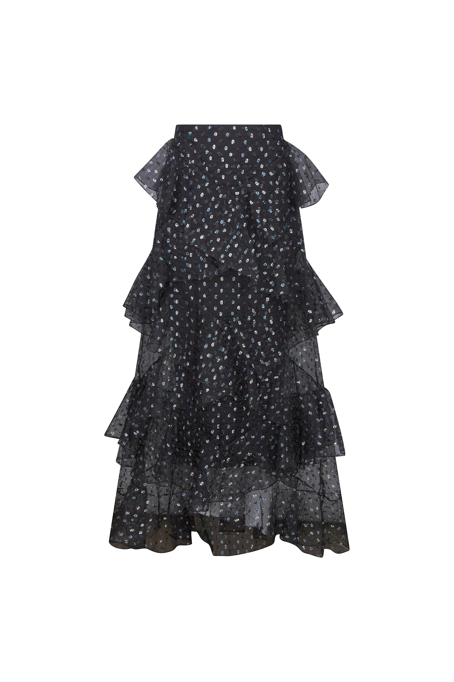 'SPARKLE DOT' LONG RUFFLE SKIRT - - Libertine