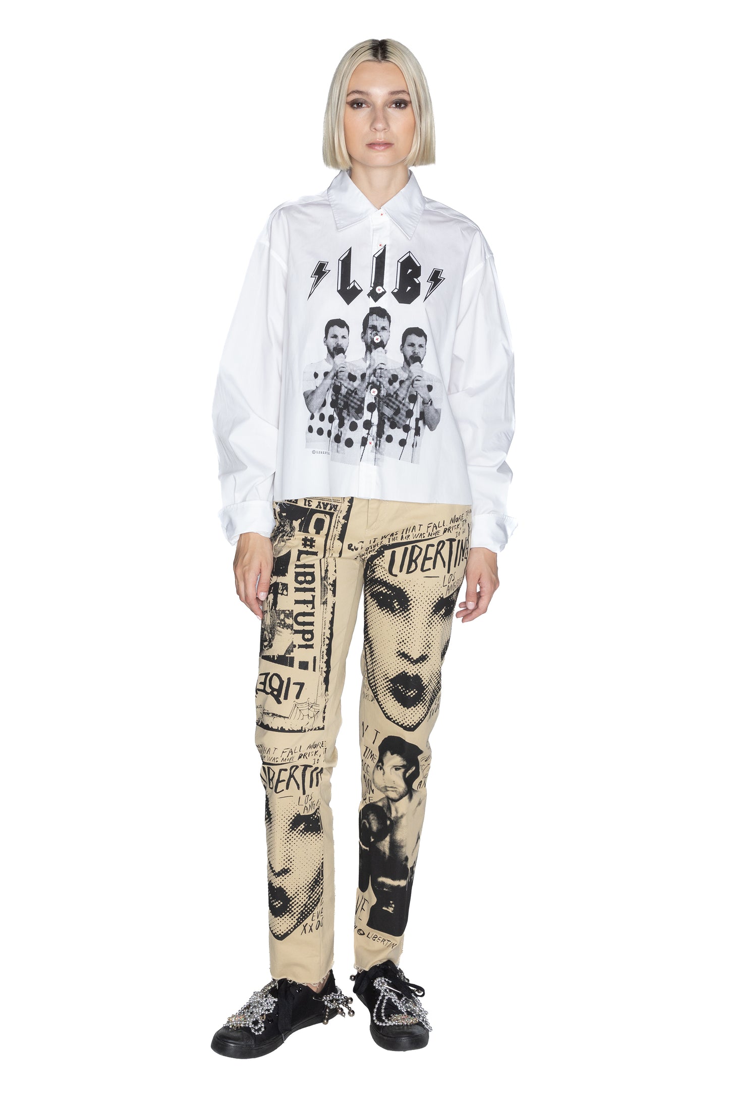 'LIB LINEUP' CROPPED CLASSIC SHIRT - - Libertine