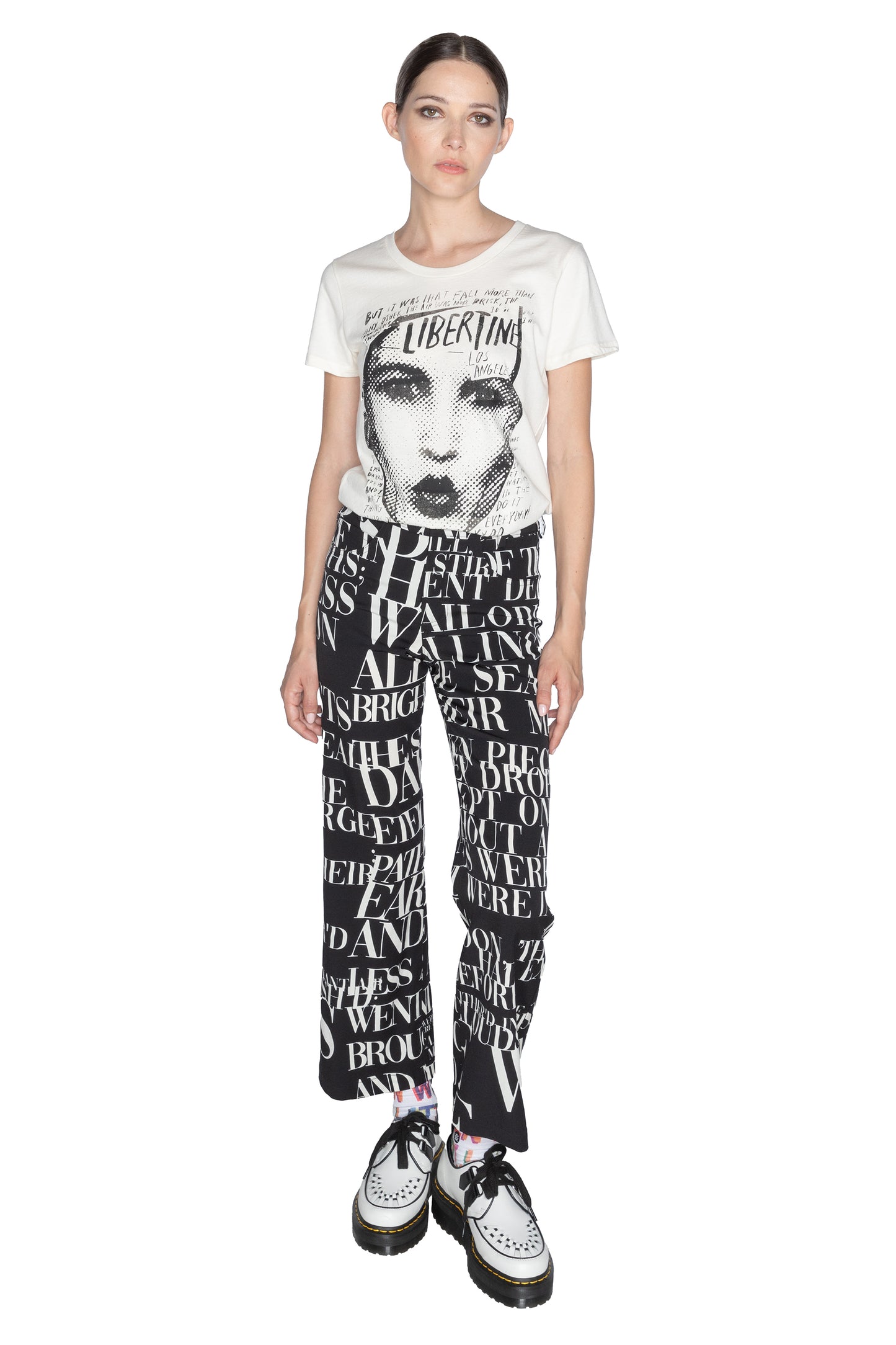 'POEME NOIR' CROPPED WIDE LEG PANT - - Libertine