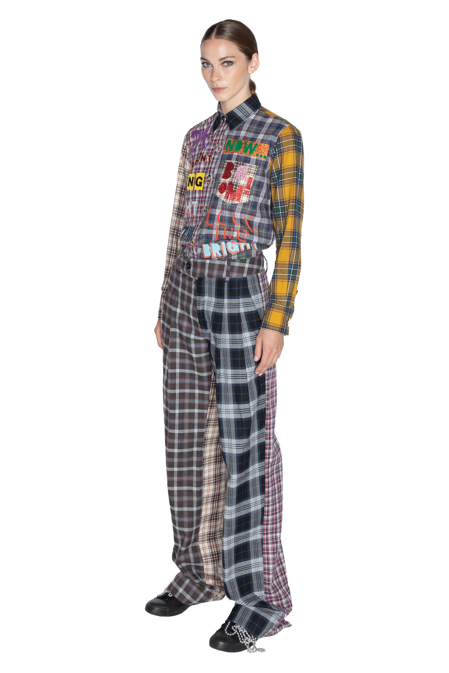 'VIBRANT PLAID MIXES' BAGGY TROUSER - - Libertine