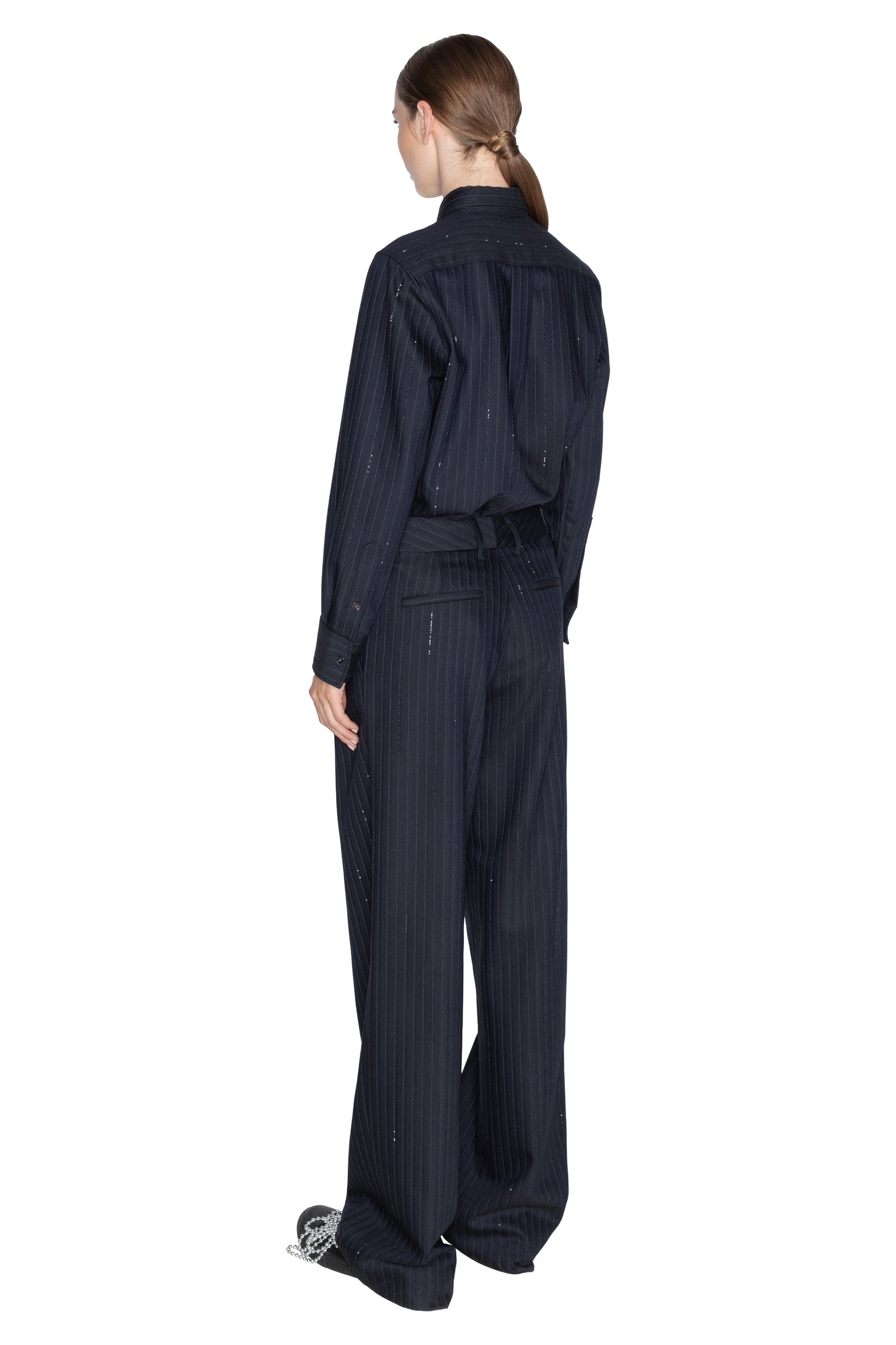 'CRYSTAL PINSTRIPE' BAGGY TROUSER - - Libertine