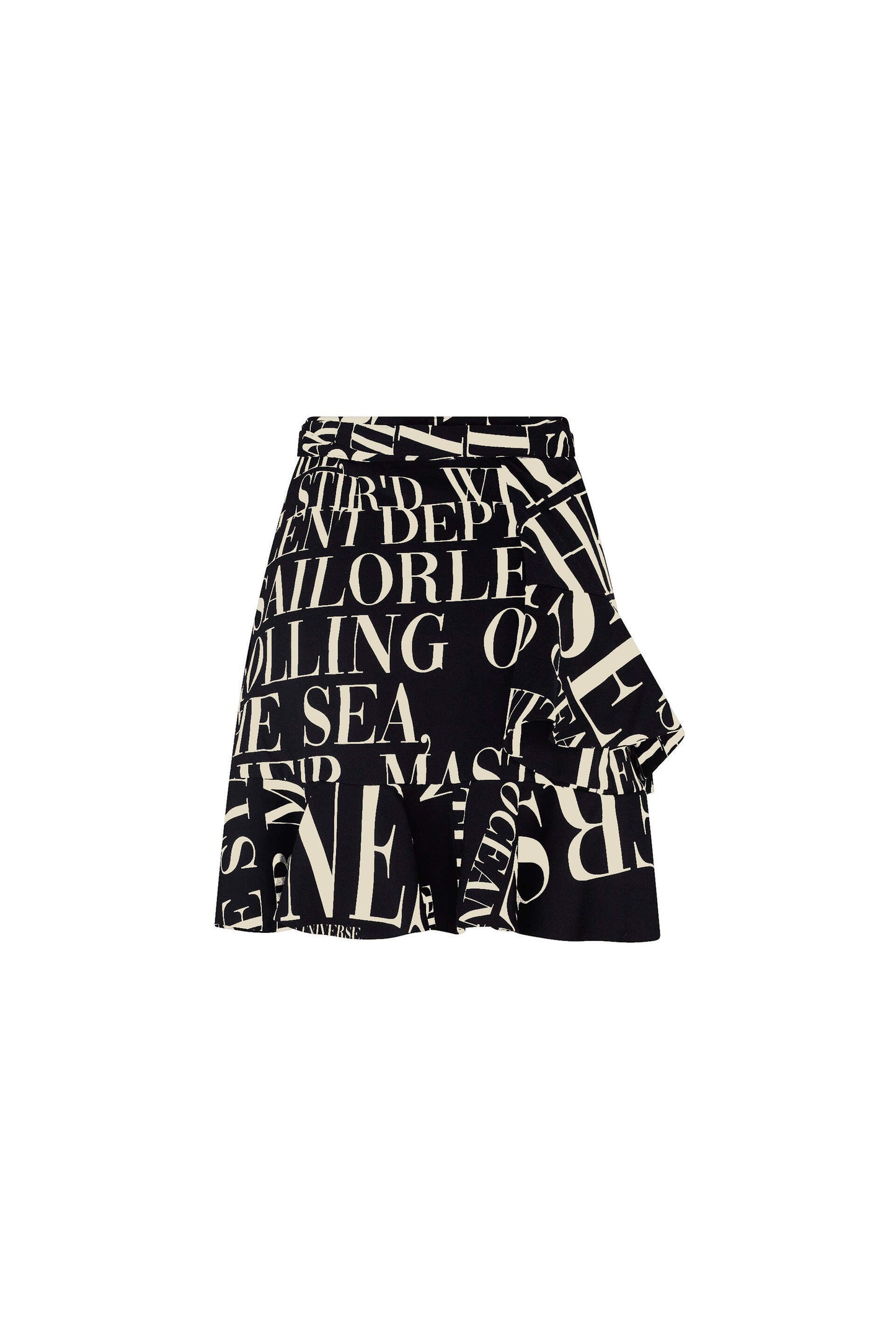 'POEME NOIR' MINI RUFFLE WRAP SKIRT - - Libertine