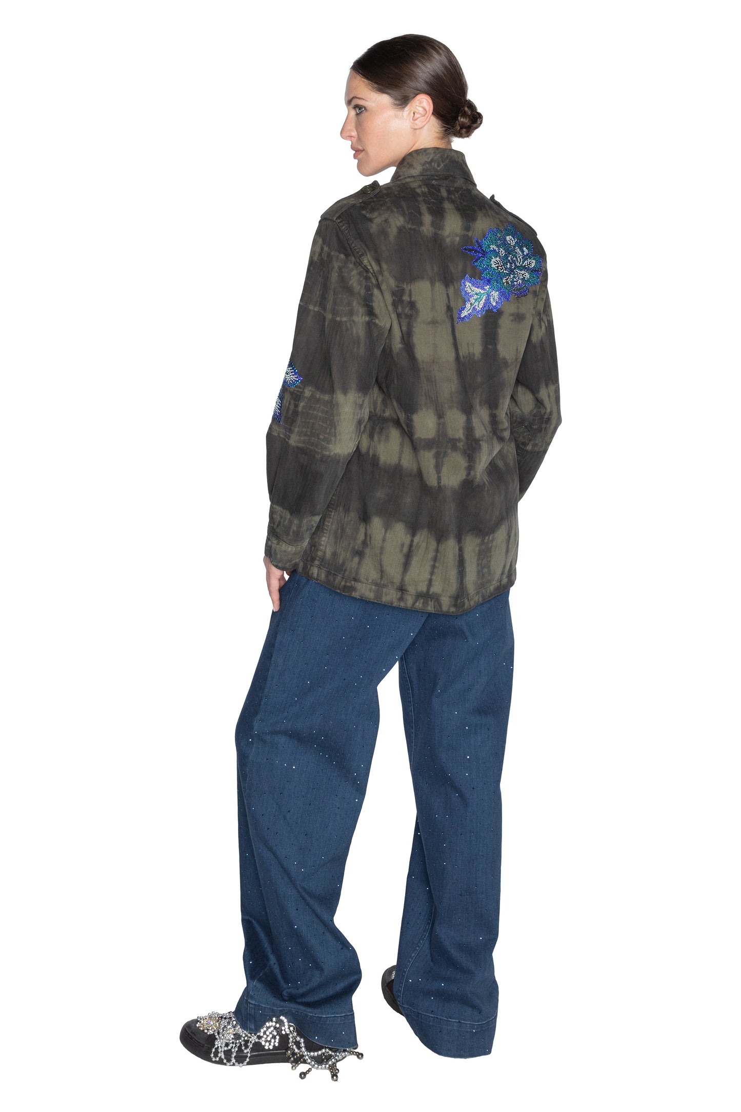 'LUXE BOUQUET BLUE' FRENCH MILITARY JACKET - - Libertine