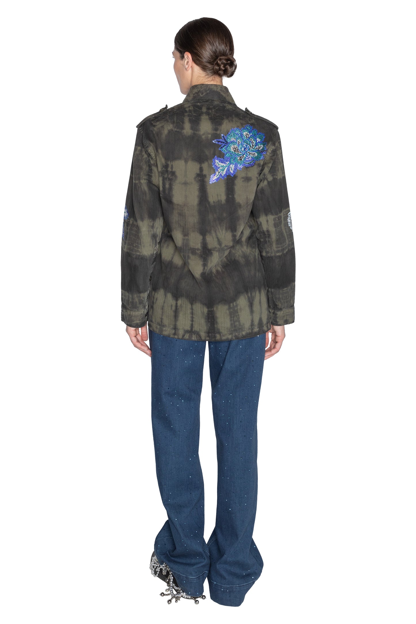 'LUXE BOUQUET BLUE' FRENCH MILITARY JACKET - - Libertine