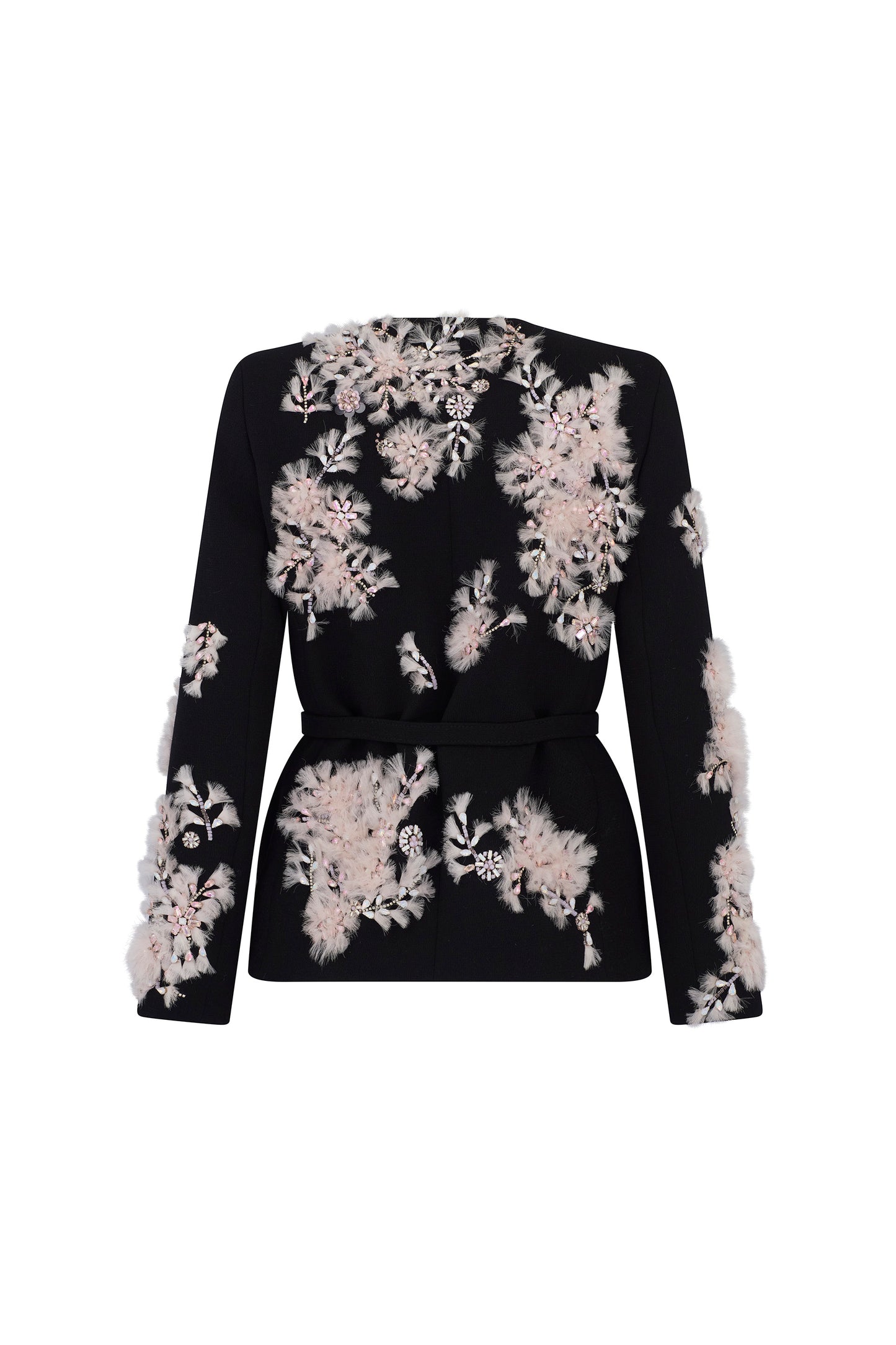 'WHISPERING BLOOMS' EMBELLISHED BELTED OSCAR JACKET - - Libertine