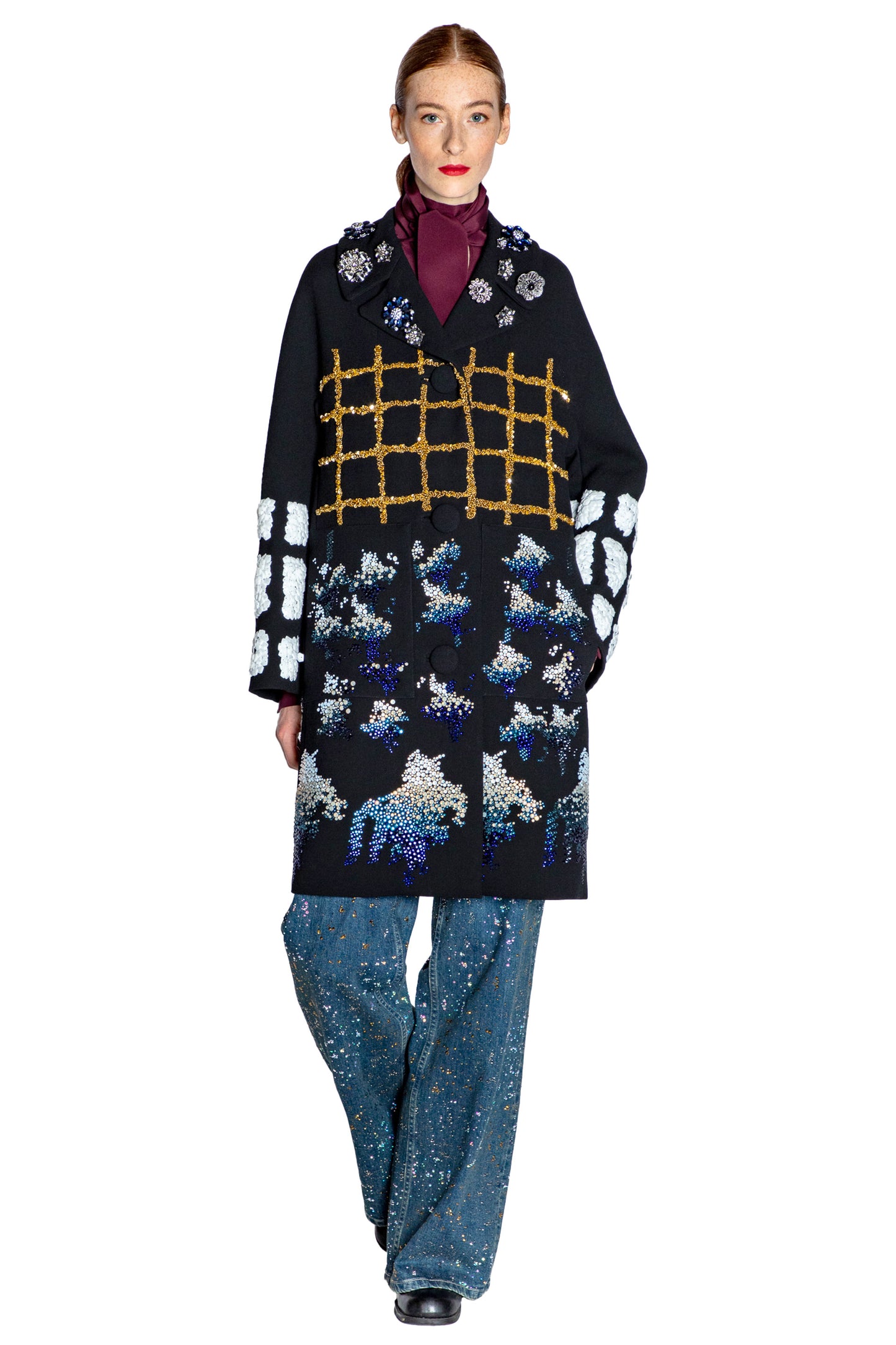 'OSAKA' EMBELLISHED L/S PATCH POCKET COAT - - Libertine