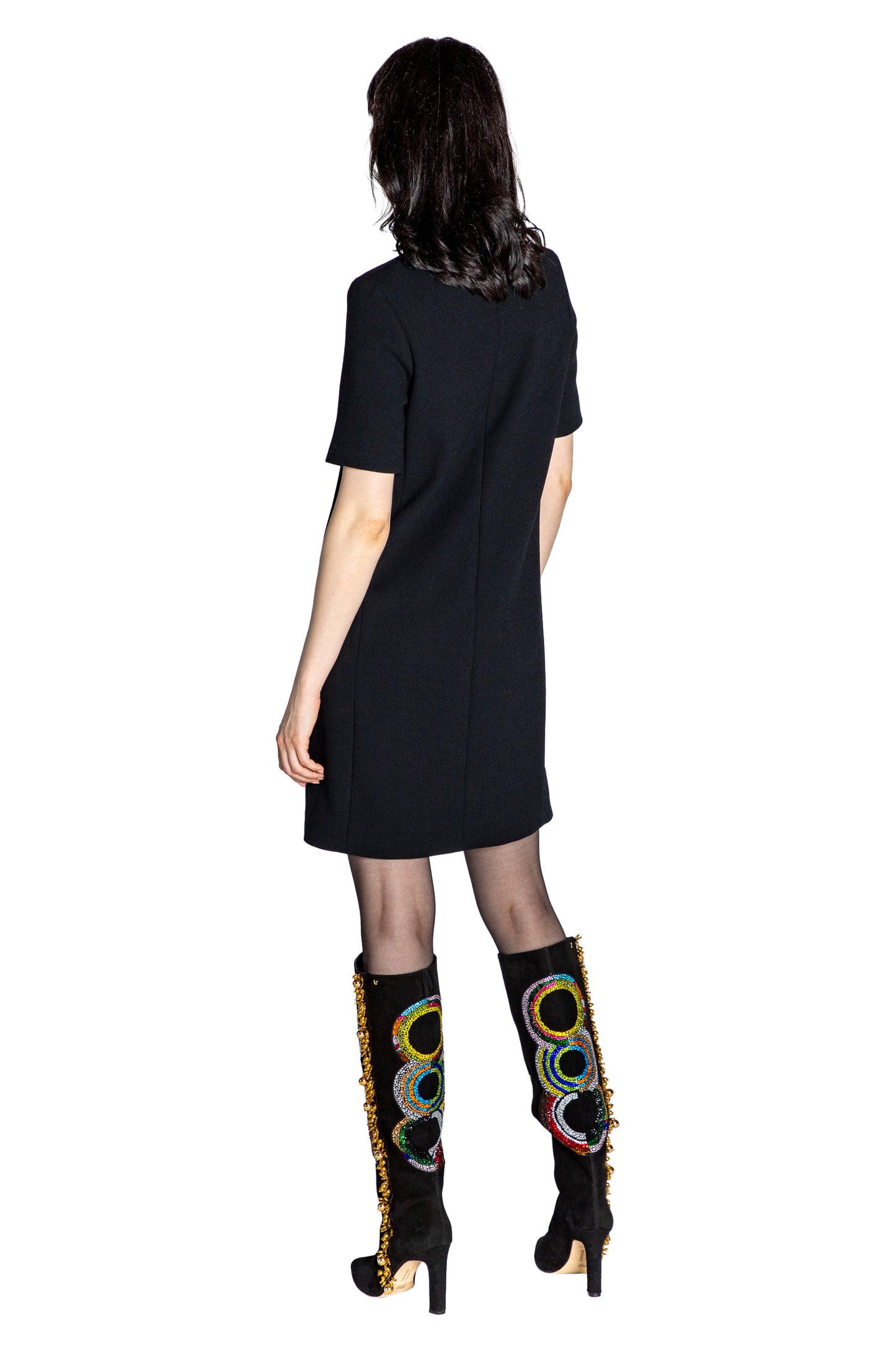 'SONIA CRYSTAL' SHORT SLEEVE SHIFT DRESS - - Libertine