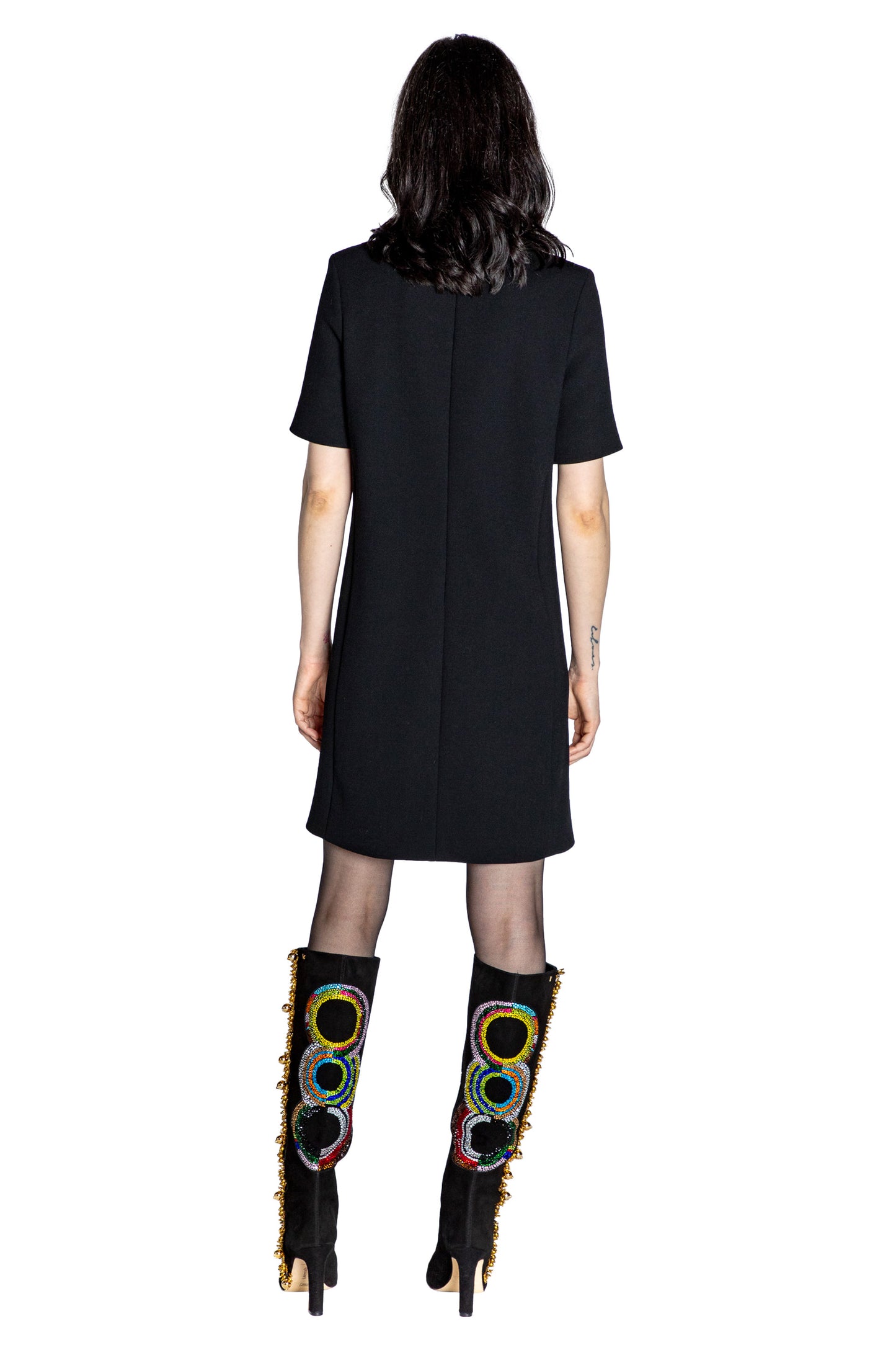 'SONIA CRYSTAL' SHORT SLEEVE SHIFT DRESS - - Libertine