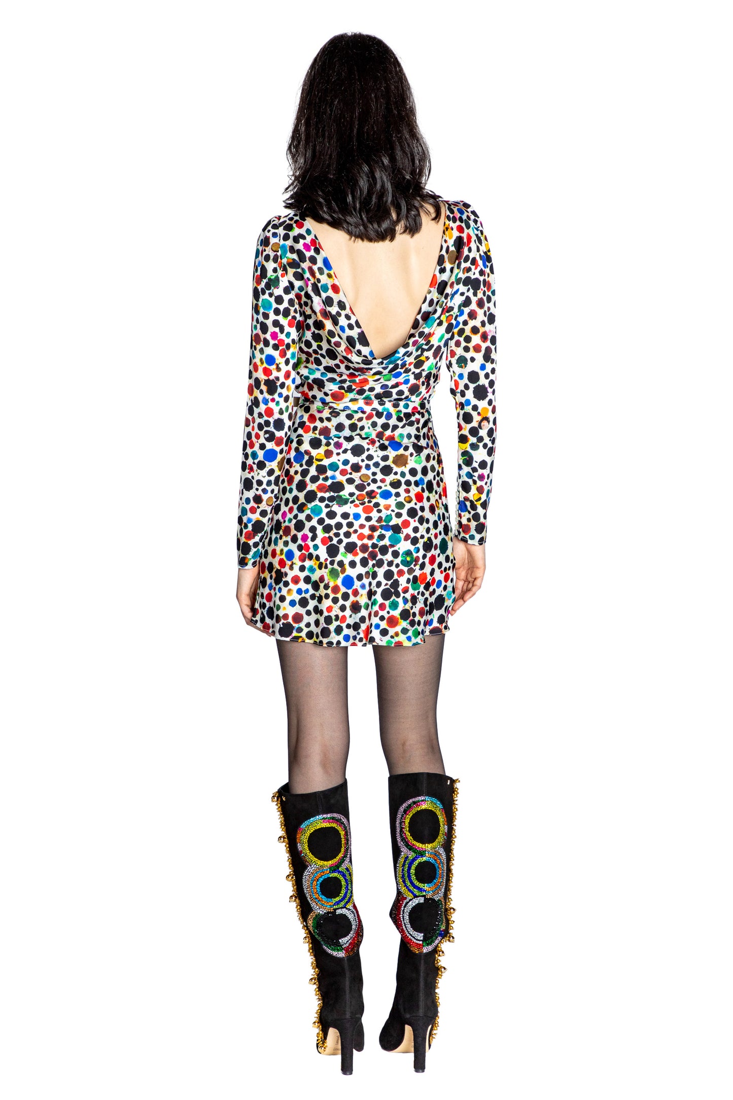 'ORPHEUS' BELTED LOOK BACK MINI DRESS - - Libertine