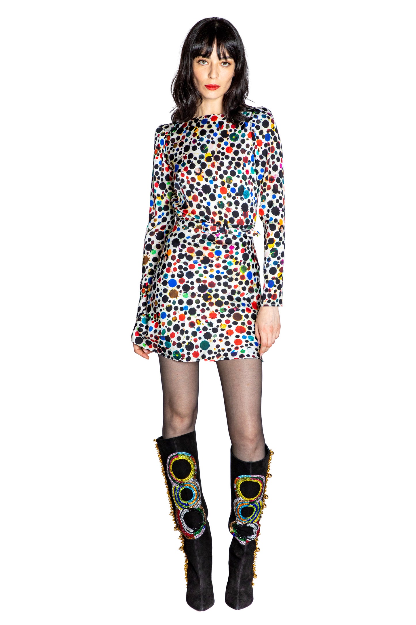 'ORPHEUS' BELTED LOOK BACK MINI DRESS - - Libertine