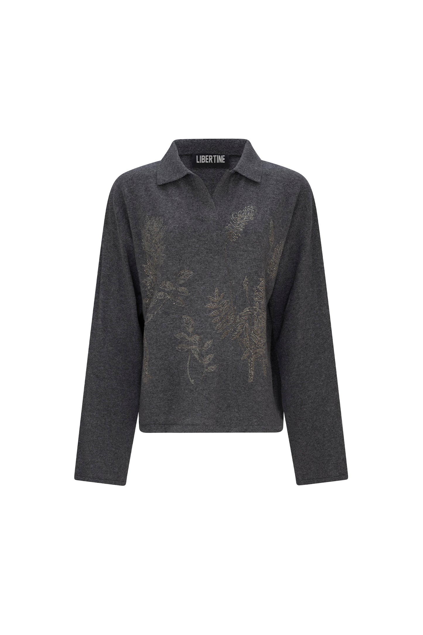 'BOTANICAL DIAMANTE' TEE TIME SWEATER - - Libertine