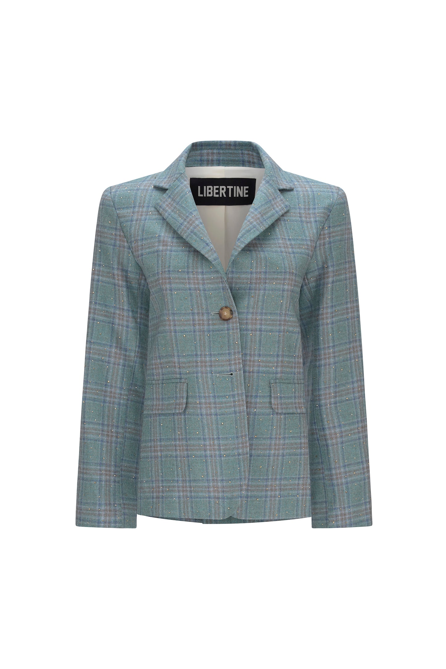 'STARDUST' TEAL LONG CLASSIC JACKET - - Libertine