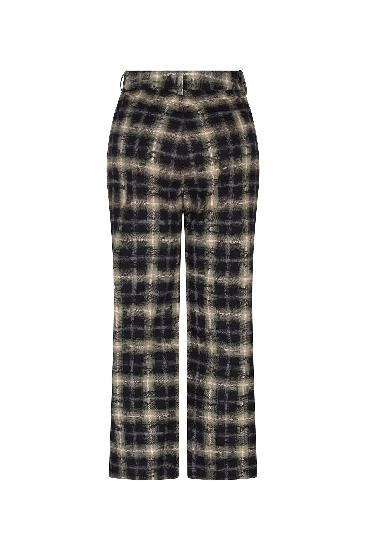 'DISTRESSED FLANNEL' CROPPED WIDE LEG PANT