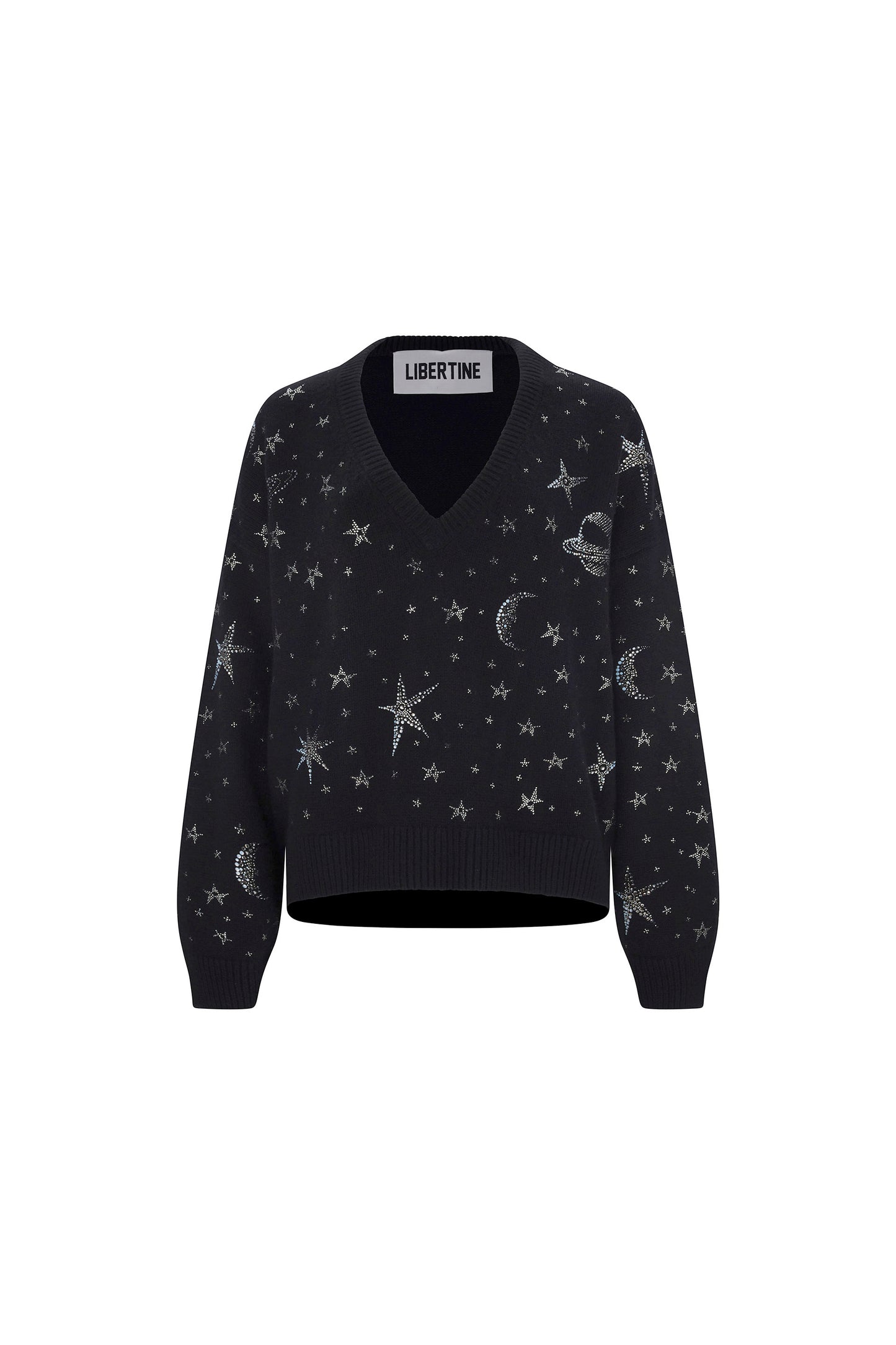 'HERE, THERE, AND EVERYWHERE' SHORTIE V-NECK SWEATER - - Libertine