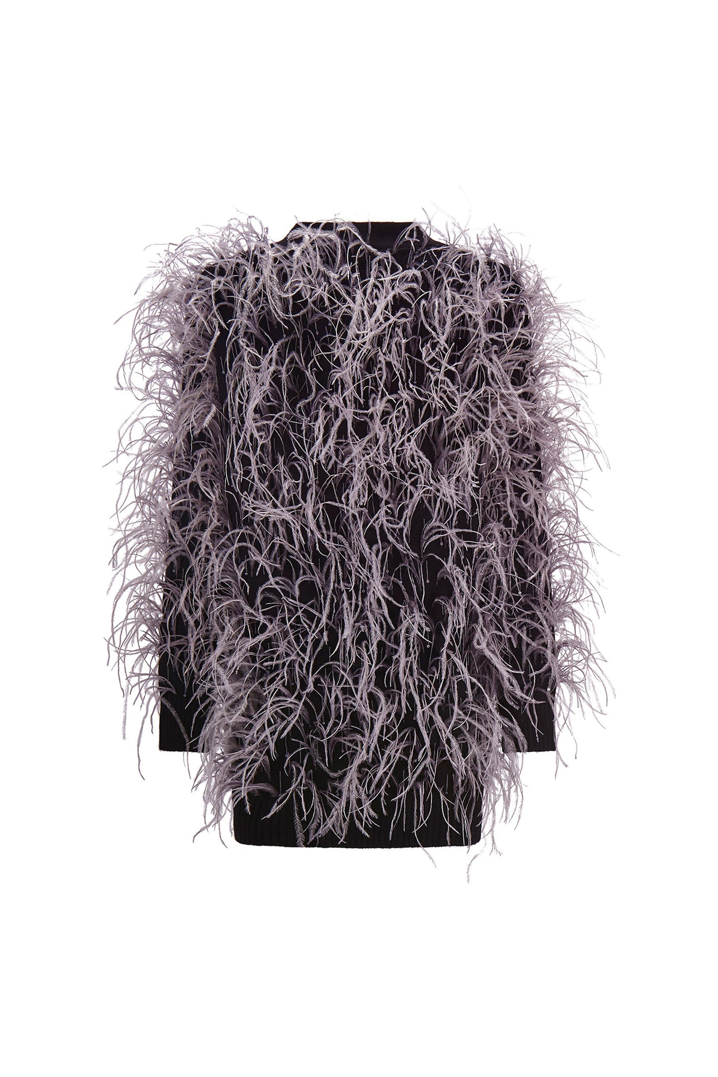'WHAM BAM' GREY FEATHERY CARDIGAN - - Libertine