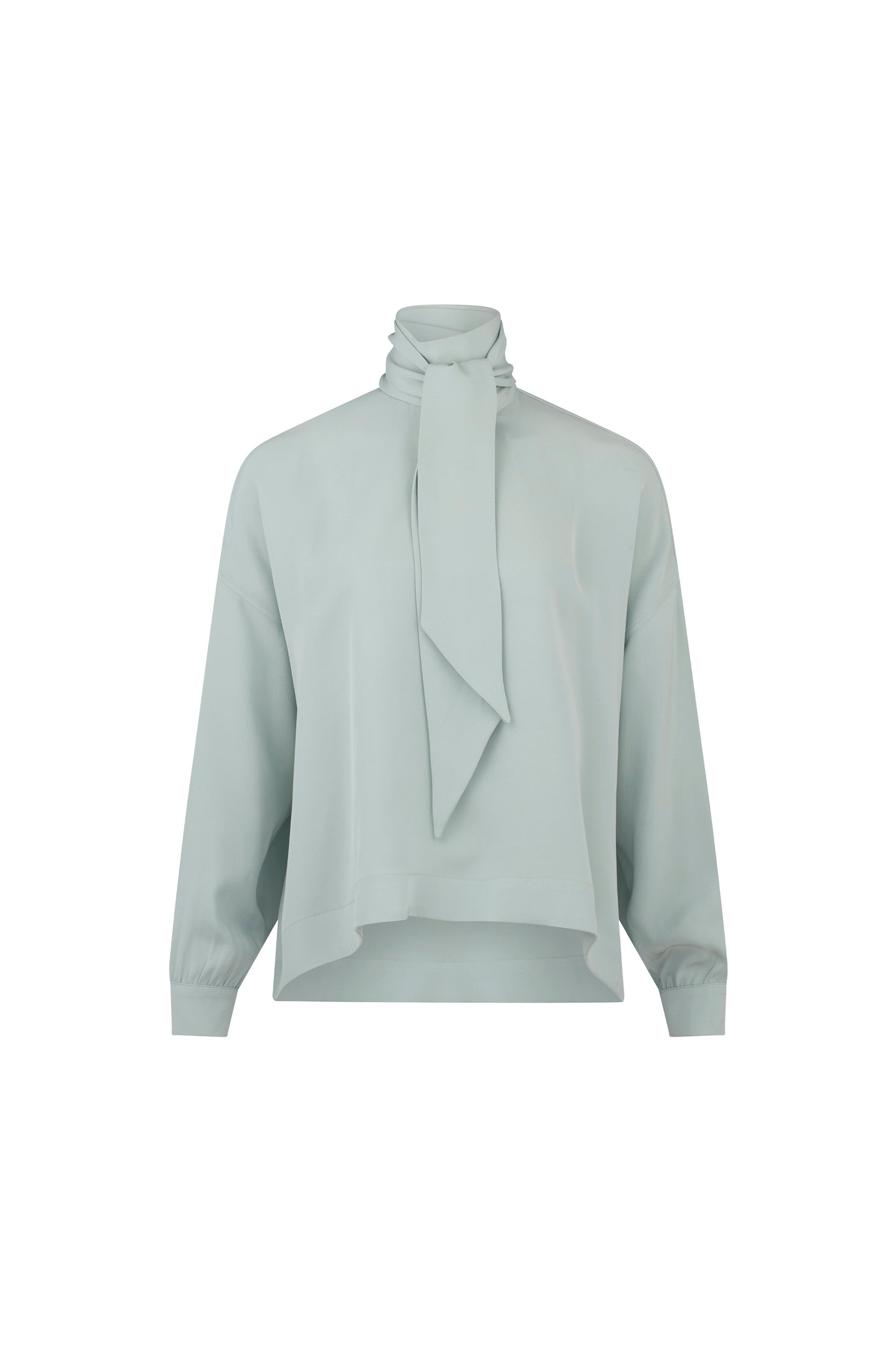 'Powdered Green' Tie Blouse - Women's Tops - Libertine