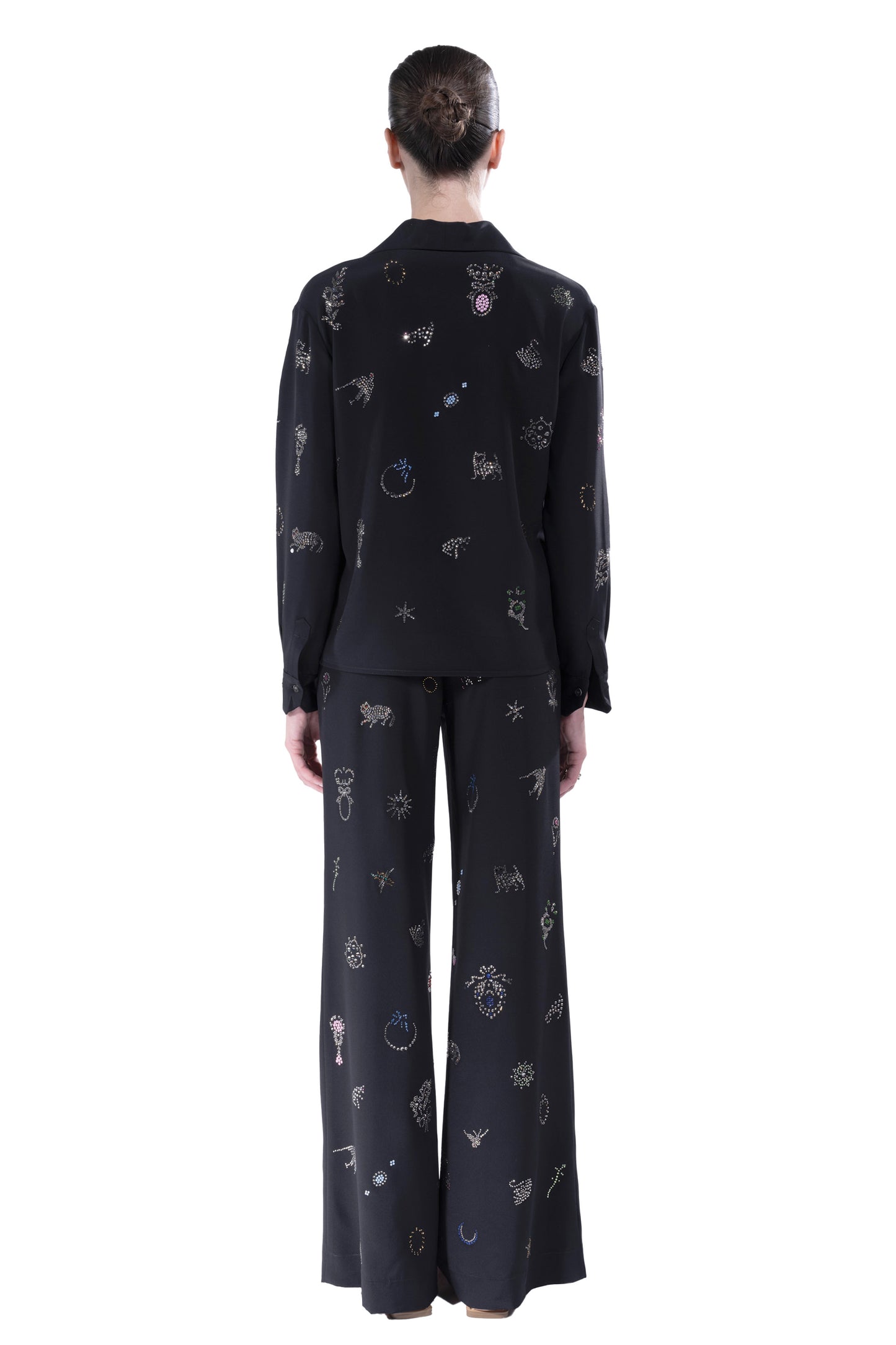 'VICTORIAN PINS' WIDE LEG TROUSERS - - Libertine