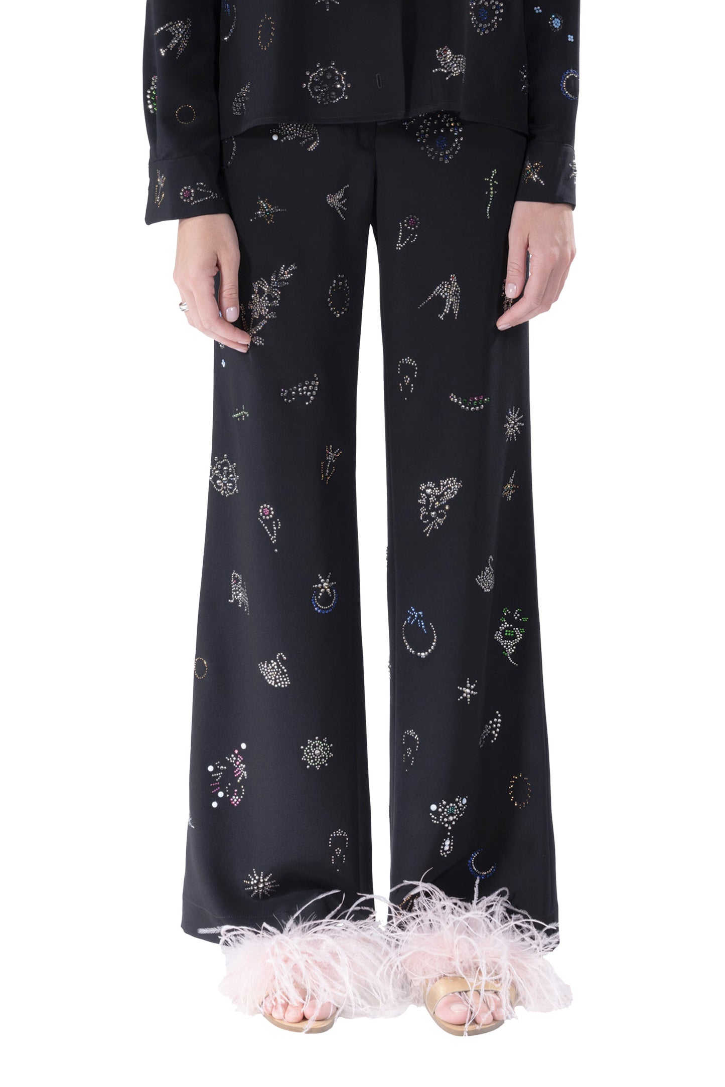 'VICTORIAN PINS' WIDE LEG TROUSERS - - Libertine