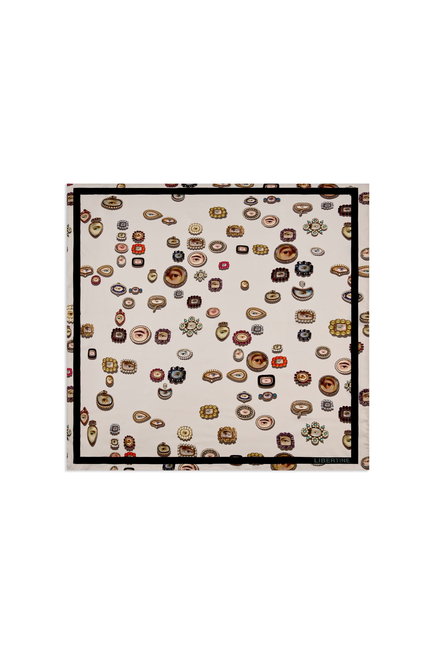 'IVORY LOVERS EYES' LARGE SCARF - - Libertine